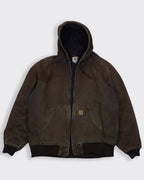 Carhartt Brown Hooded Work Jacket XL Canvas