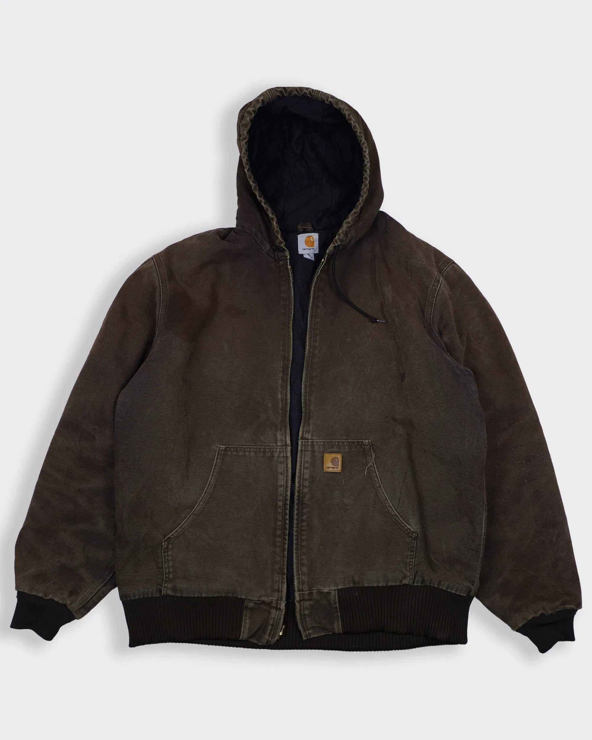 Carhartt Brown Hooded Work Jacket XL Canvas