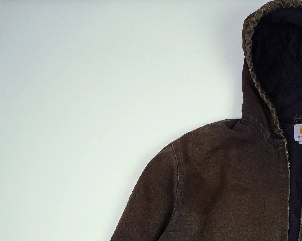 Carhartt Brown Hooded Work Jacket XL Canvas