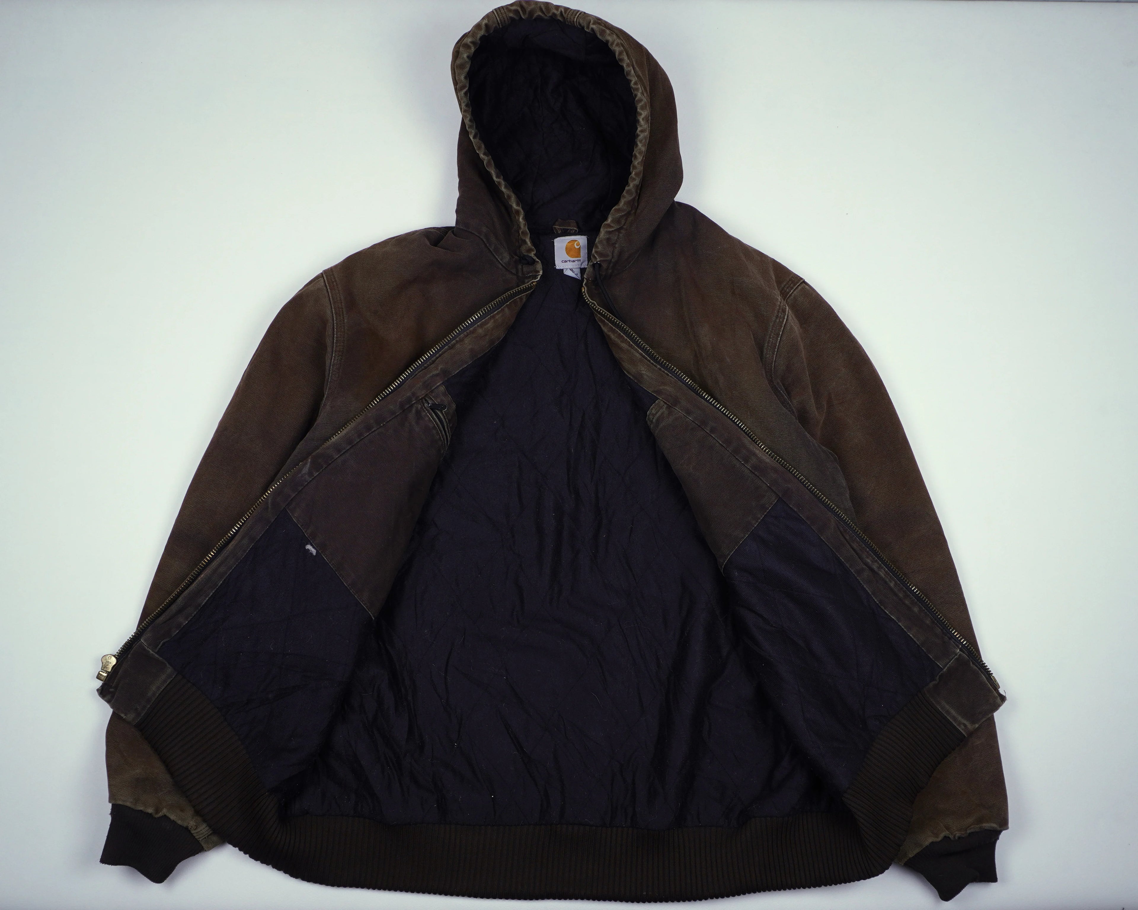 Carhartt Brown Hooded Work Jacket XL Canvas