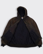 Carhartt Brown Hooded Work Jacket XL Canvas
