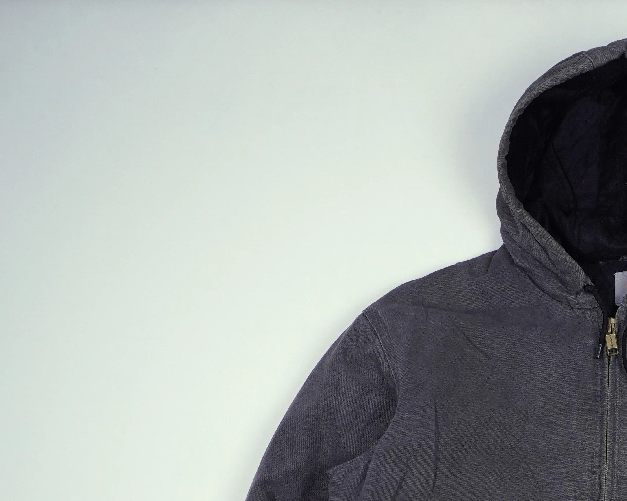 Carhartt Grey Hooded Canvas Jacket M Cotton