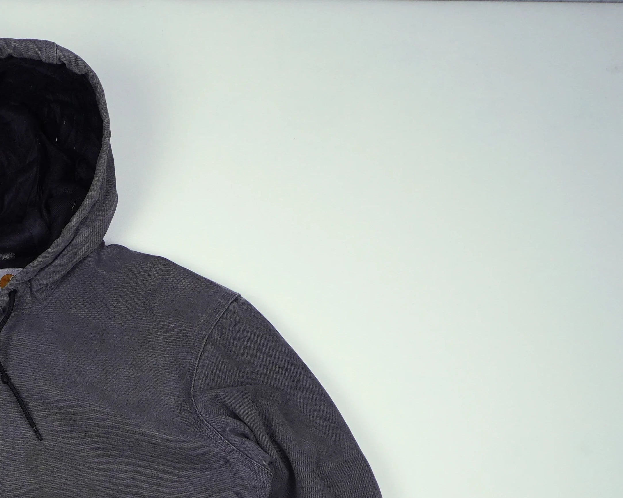 Carhartt Grey Hooded Canvas Jacket M Cotton