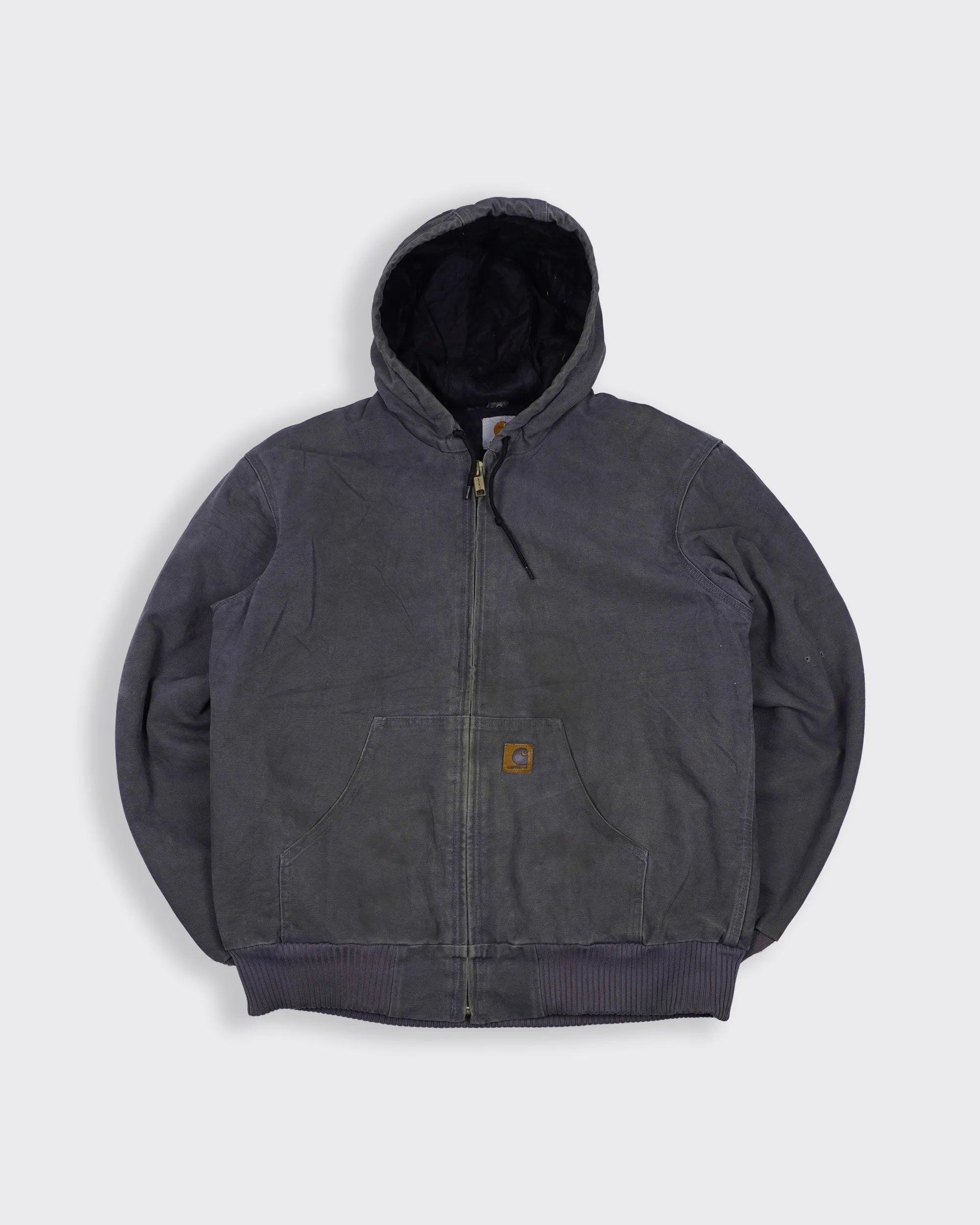 Carhartt Grey Hooded Canvas Jacket M Cotton