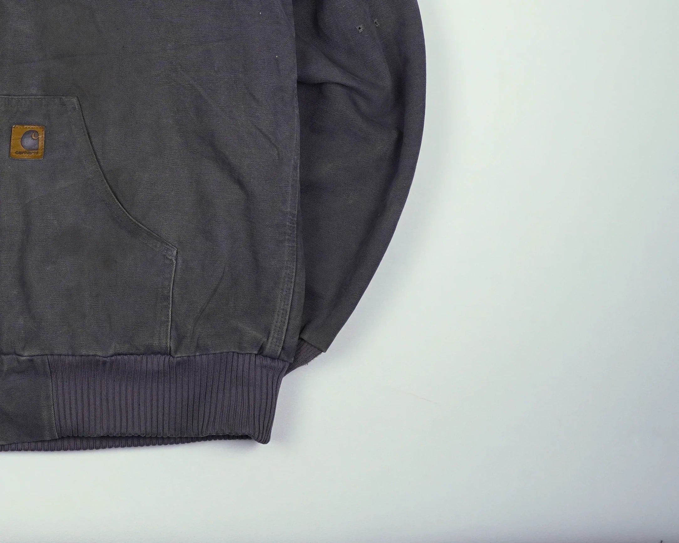 Carhartt Grey Hooded Canvas Jacket M Cotton