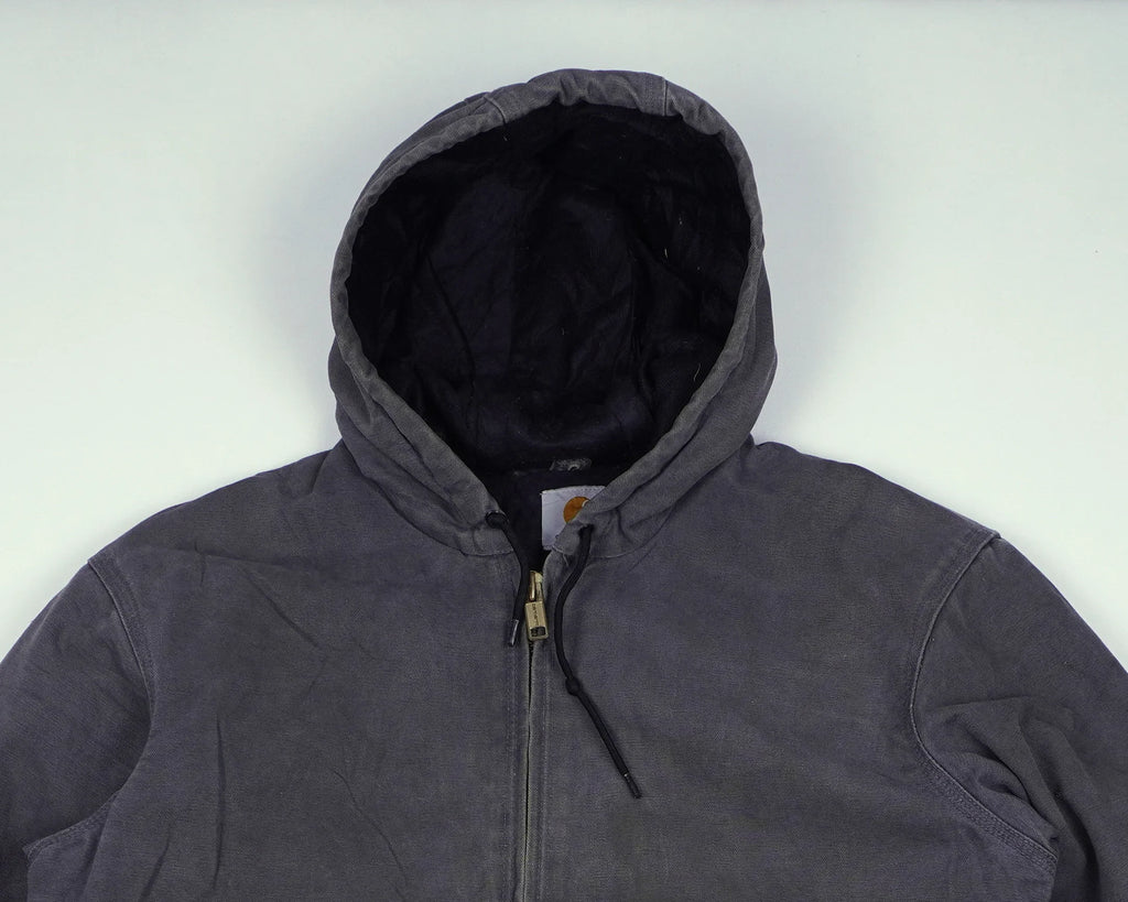 Carhartt Grey Hooded Canvas Jacket M Cotton