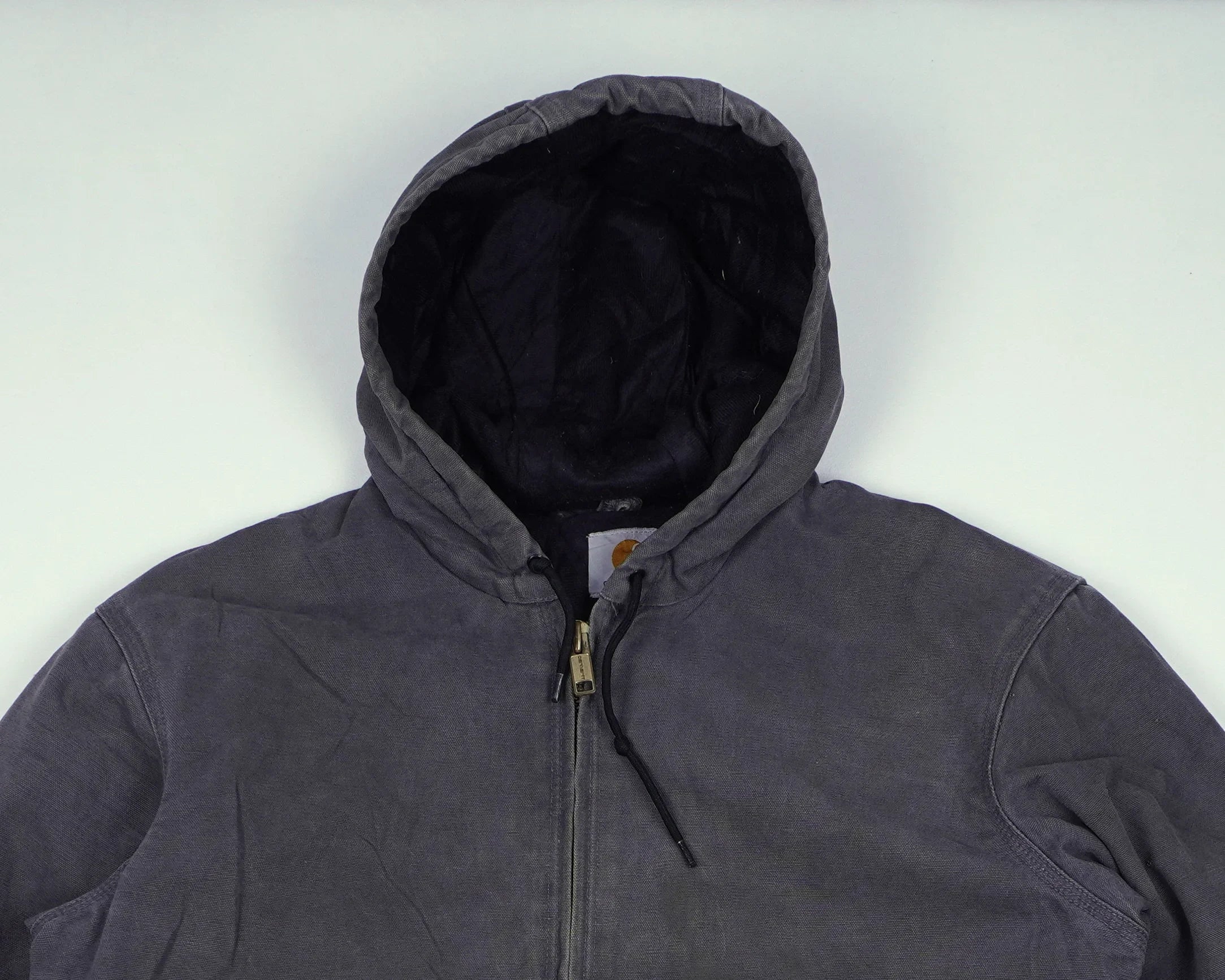 Carhartt Grey Hooded Canvas Jacket M Cotton
