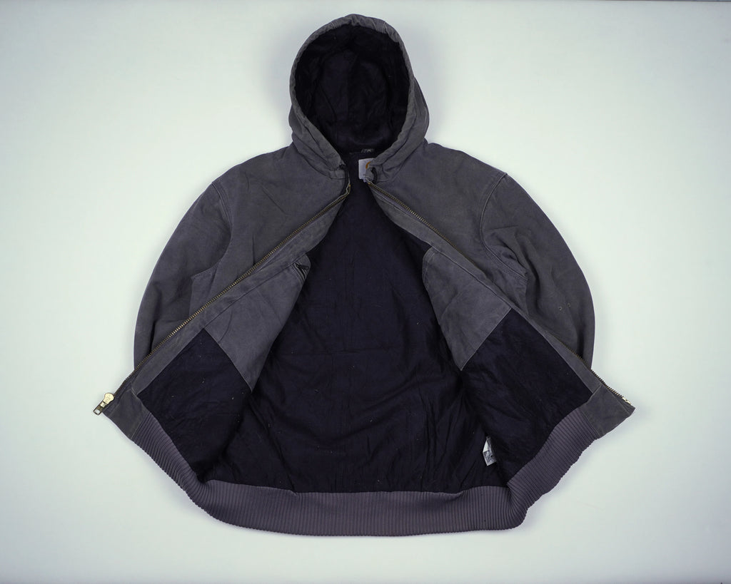 Carhartt Grey Hooded Canvas Jacket M Cotton