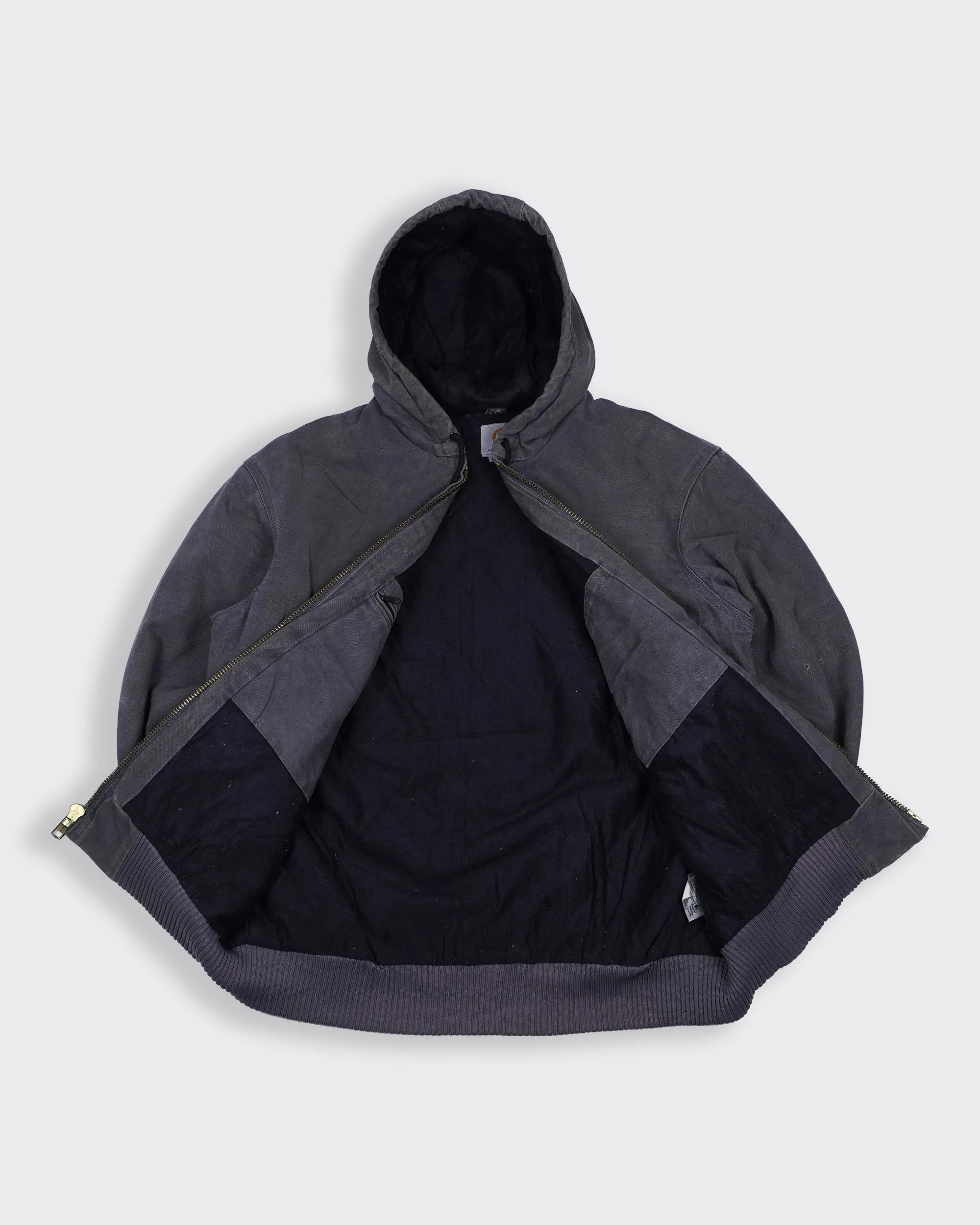 Carhartt Grey Hooded Canvas Jacket M Cotton