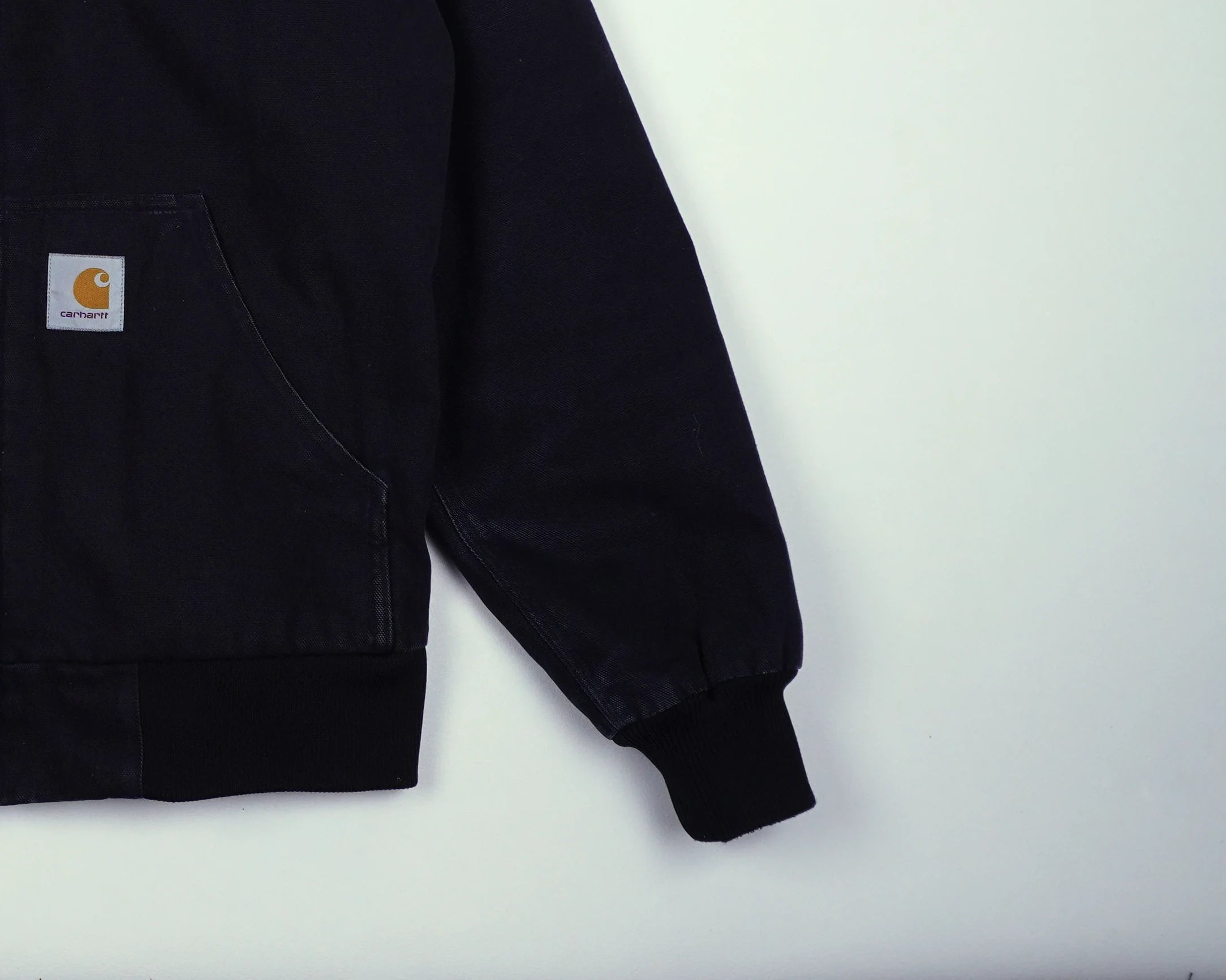 Carhartt Black Hooded Work Jacket L Canvas