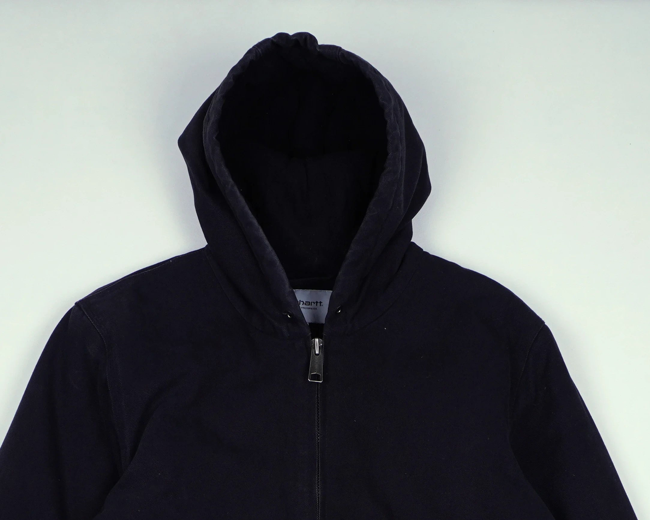 Carhartt Black Hooded Work Jacket L Canvas