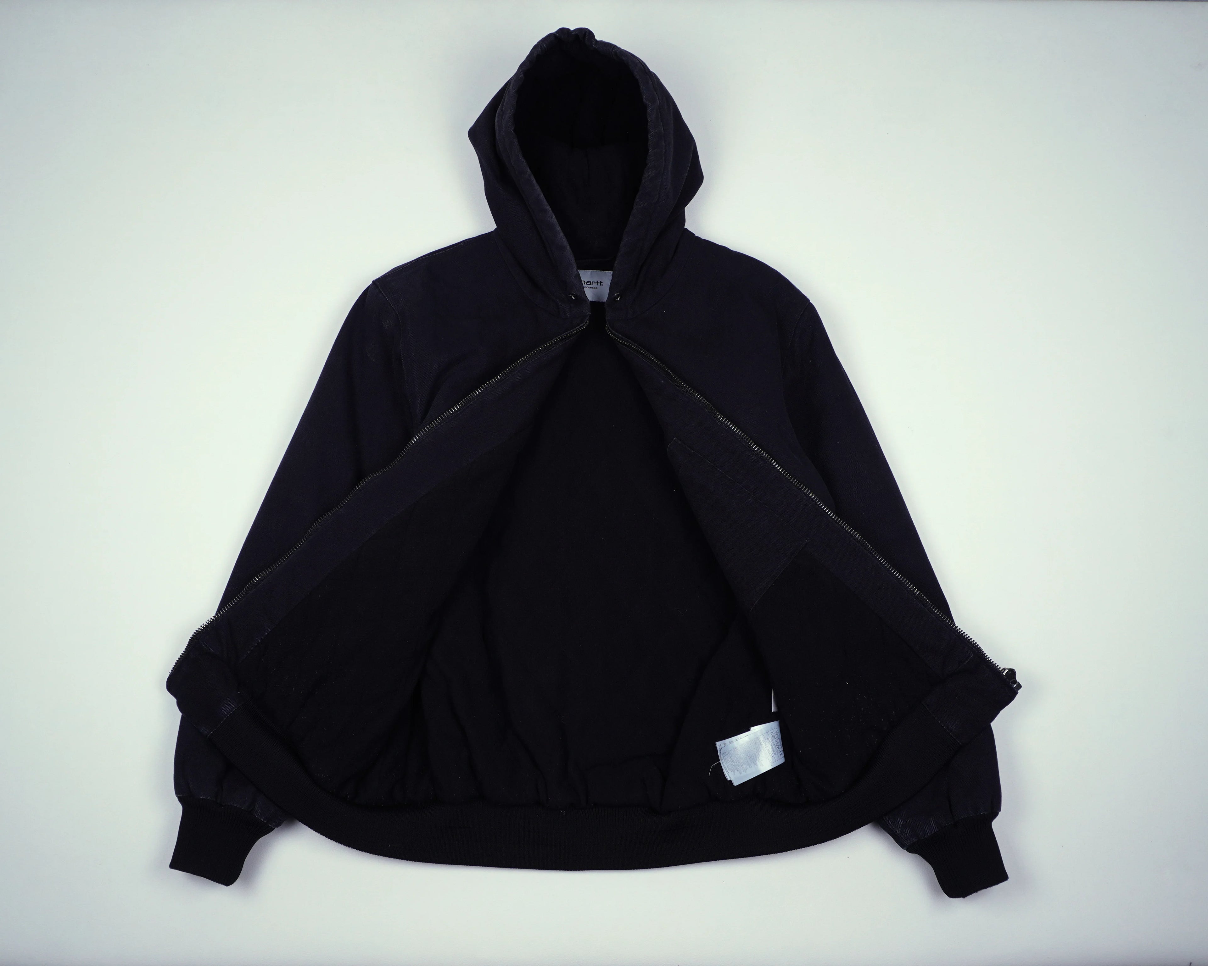 Carhartt Black Hooded Work Jacket L Canvas