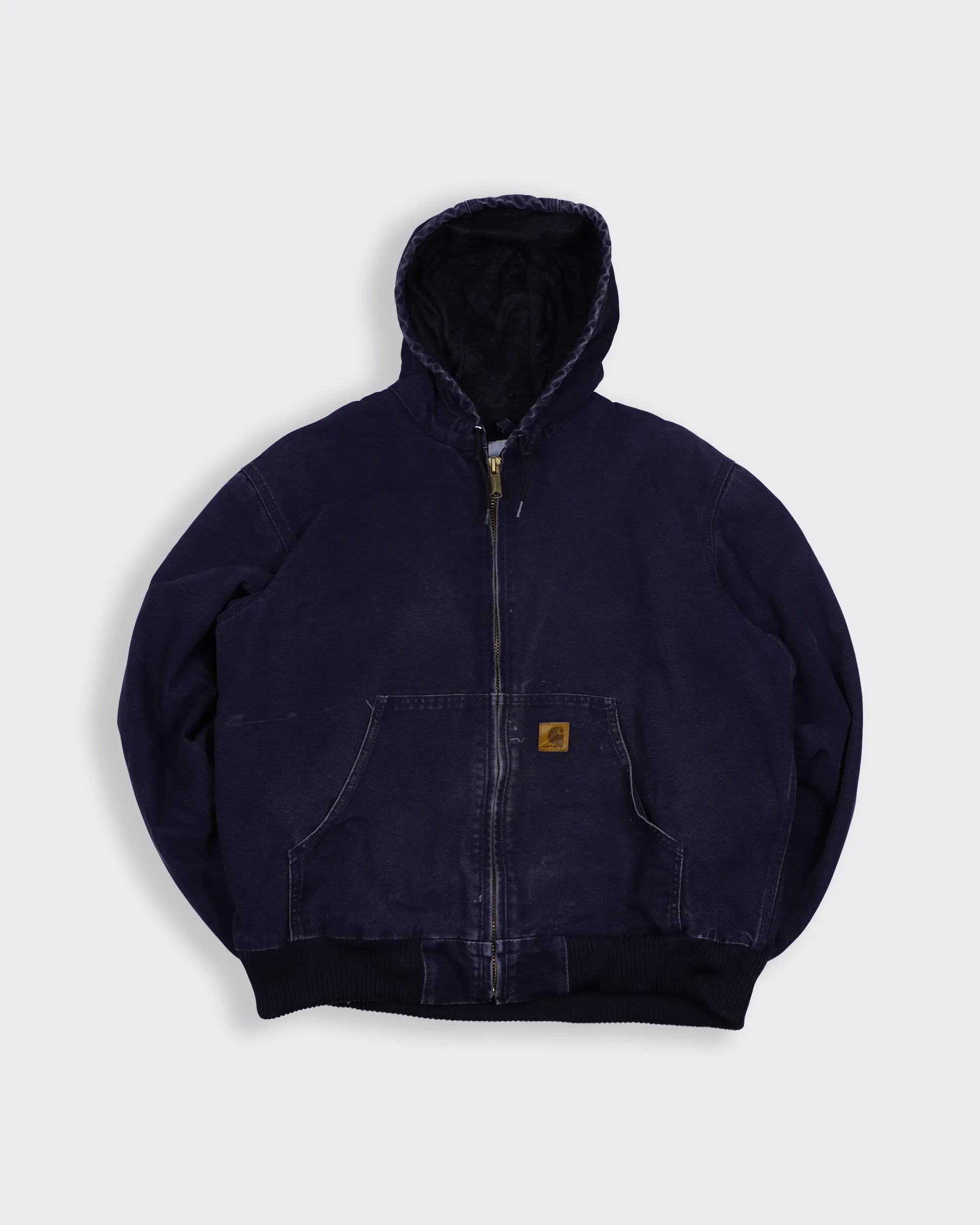 Carhartt Navy Hooded Work Jacket L
