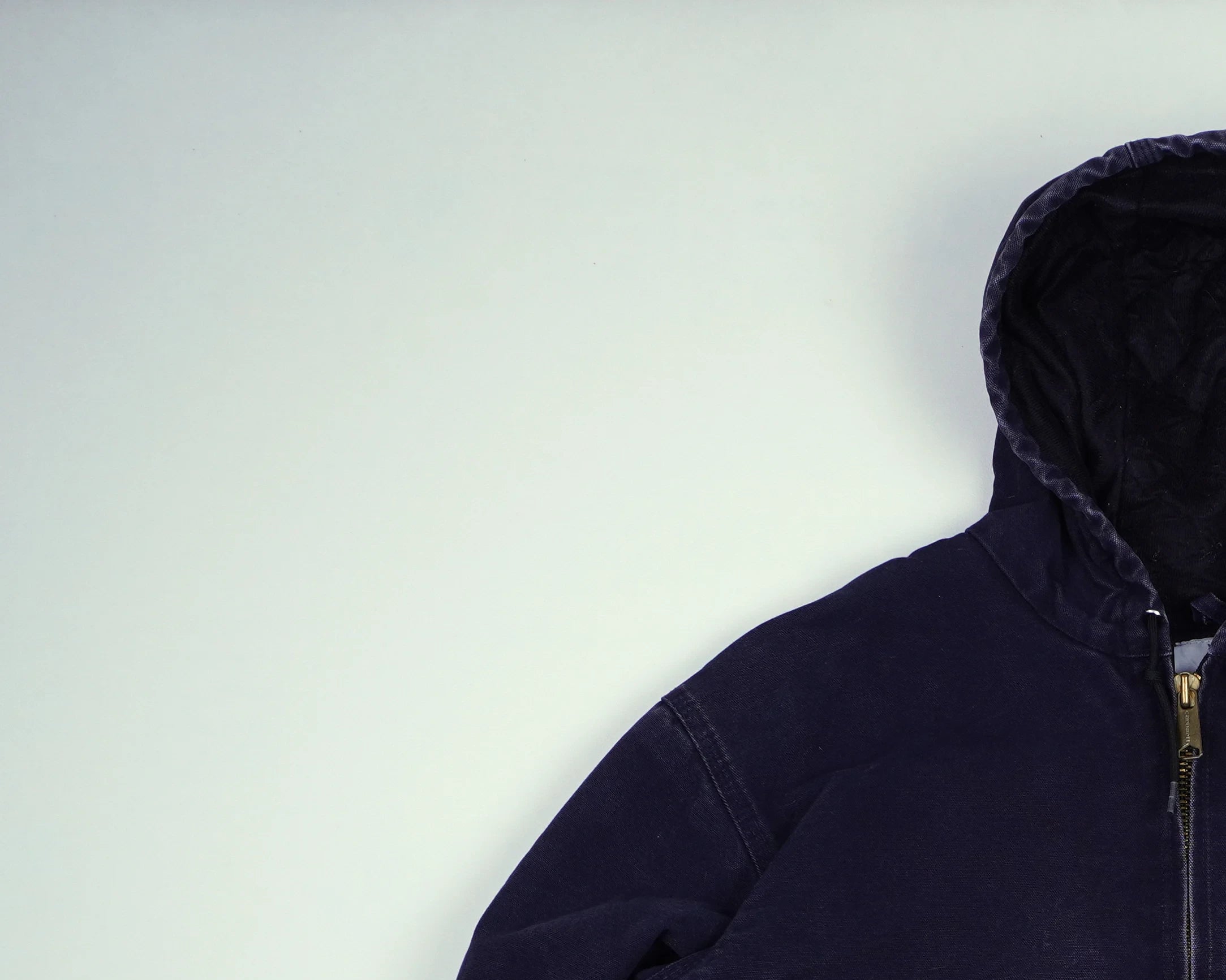 Carhartt Navy Hooded Work Jacket L Cotton