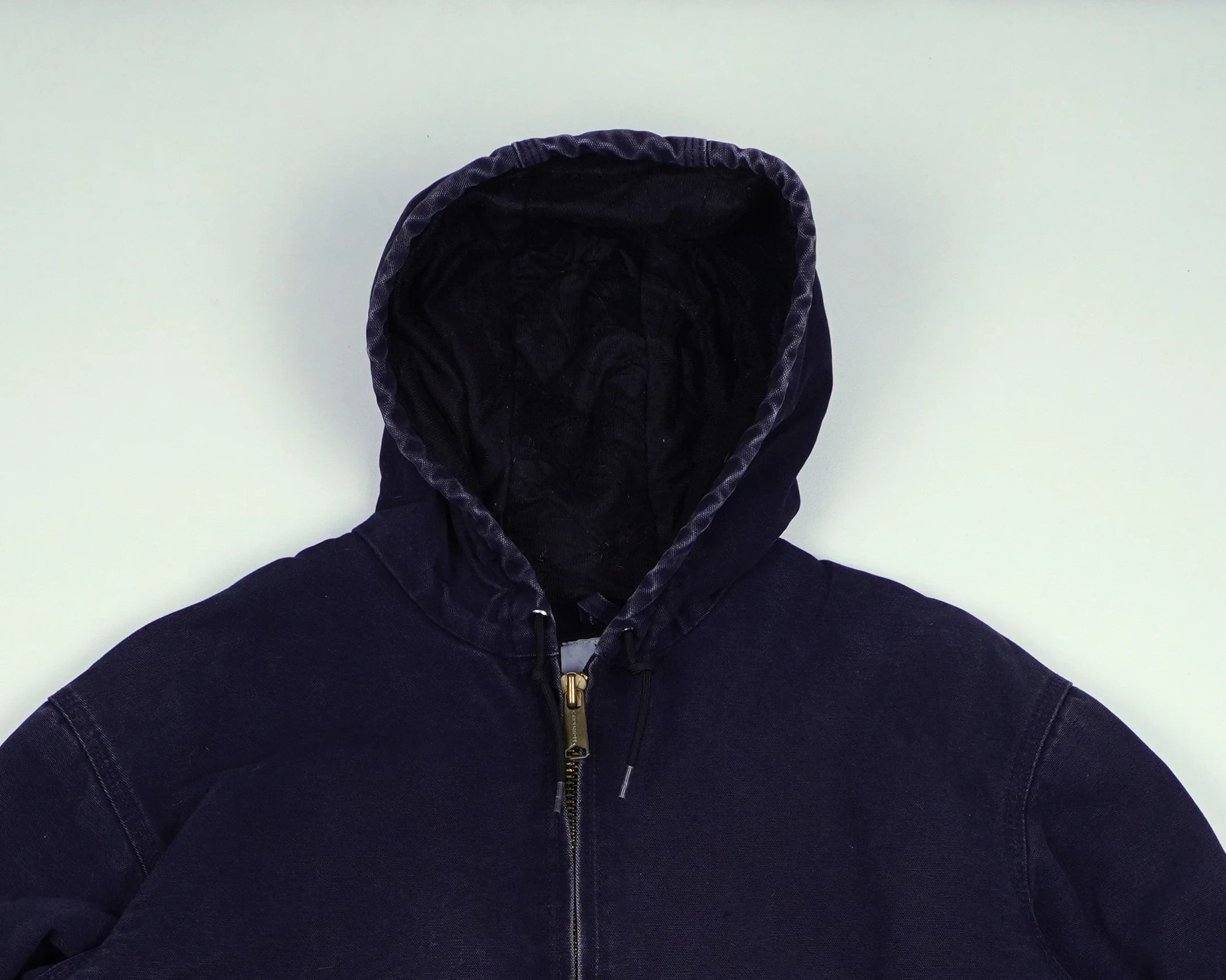 Carhartt Navy Hooded Work Jacket L Cotton