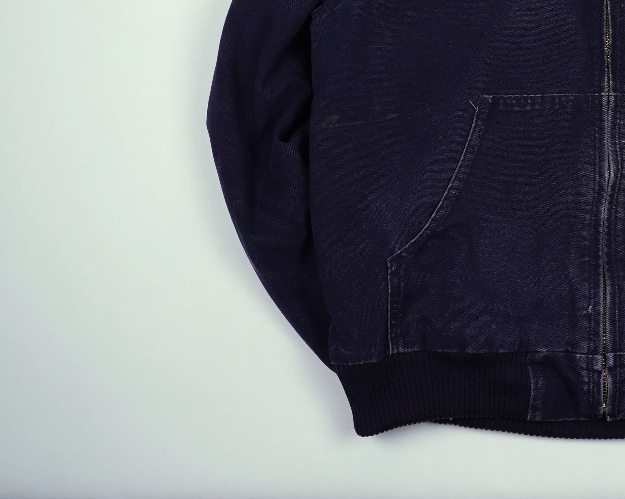 Carhartt Navy Hooded Work Jacket L Cotton