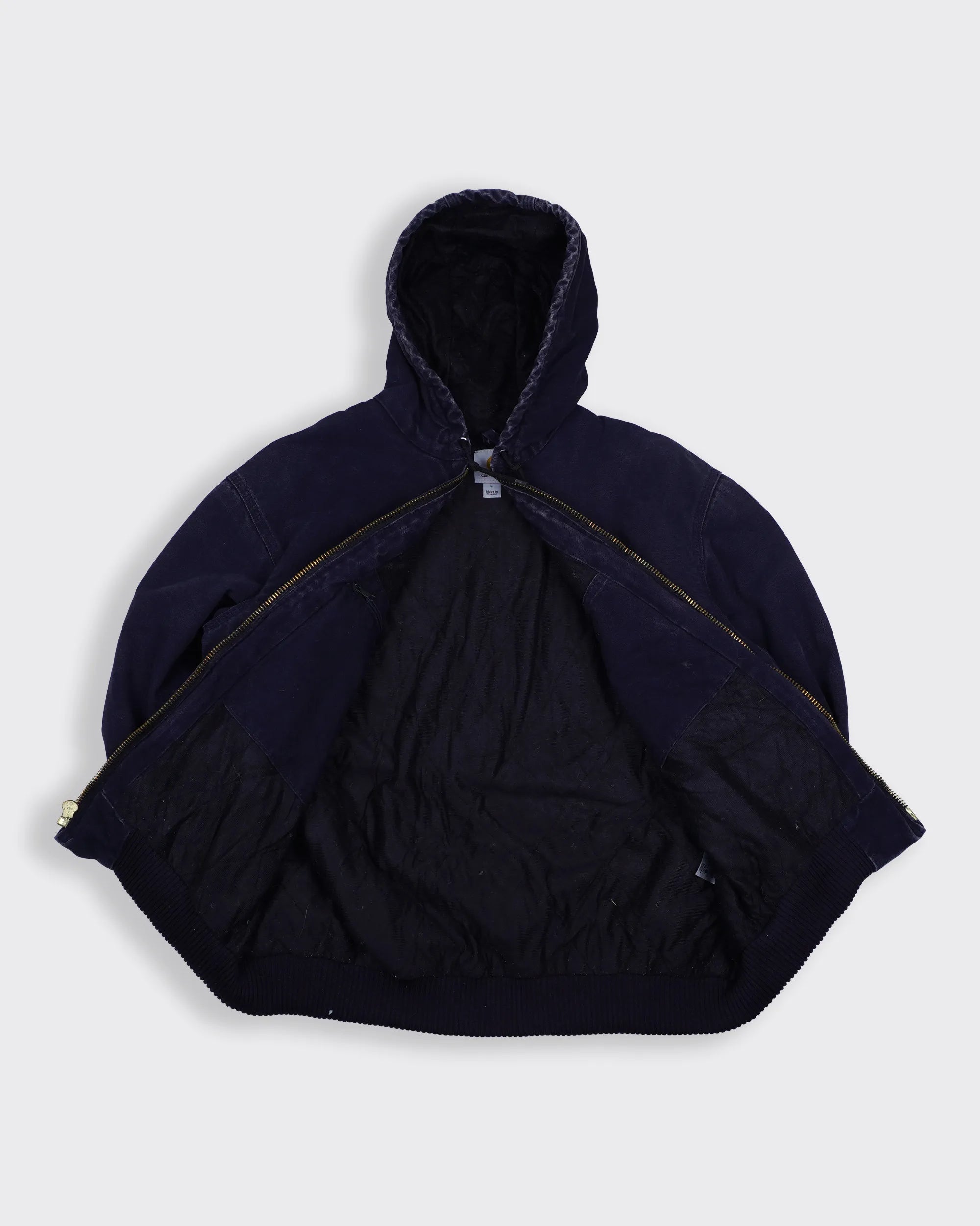 Carhartt Navy Hooded Work Jacket L