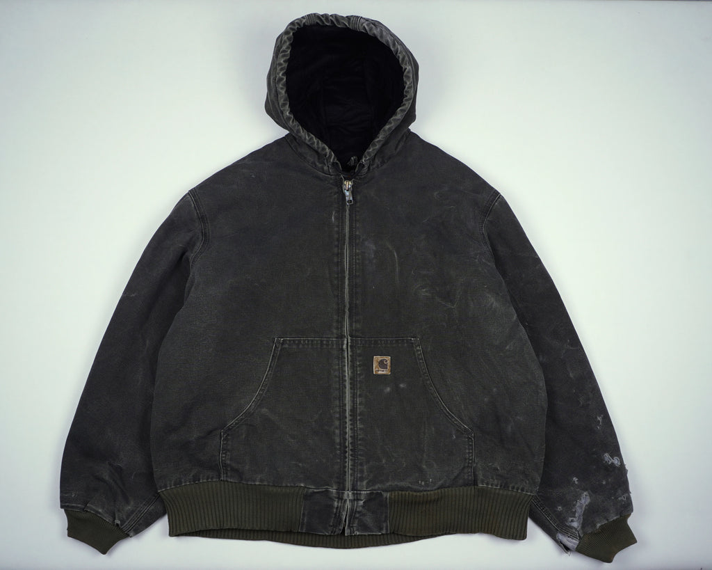 Carhartt Grey Hooded Work Jacket XXL Cotton