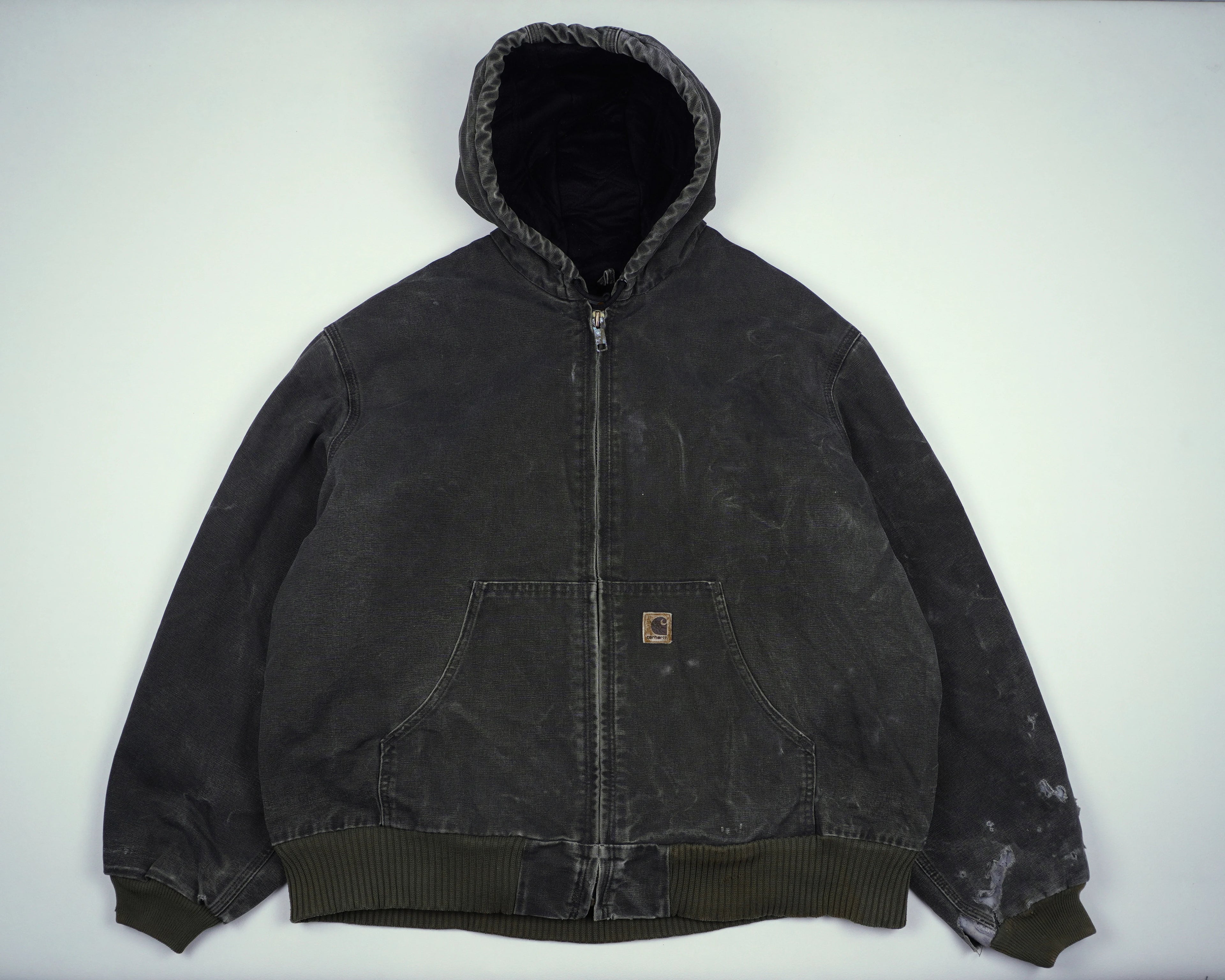 Carhartt Grey Hooded Work Jacket XXL Cotton