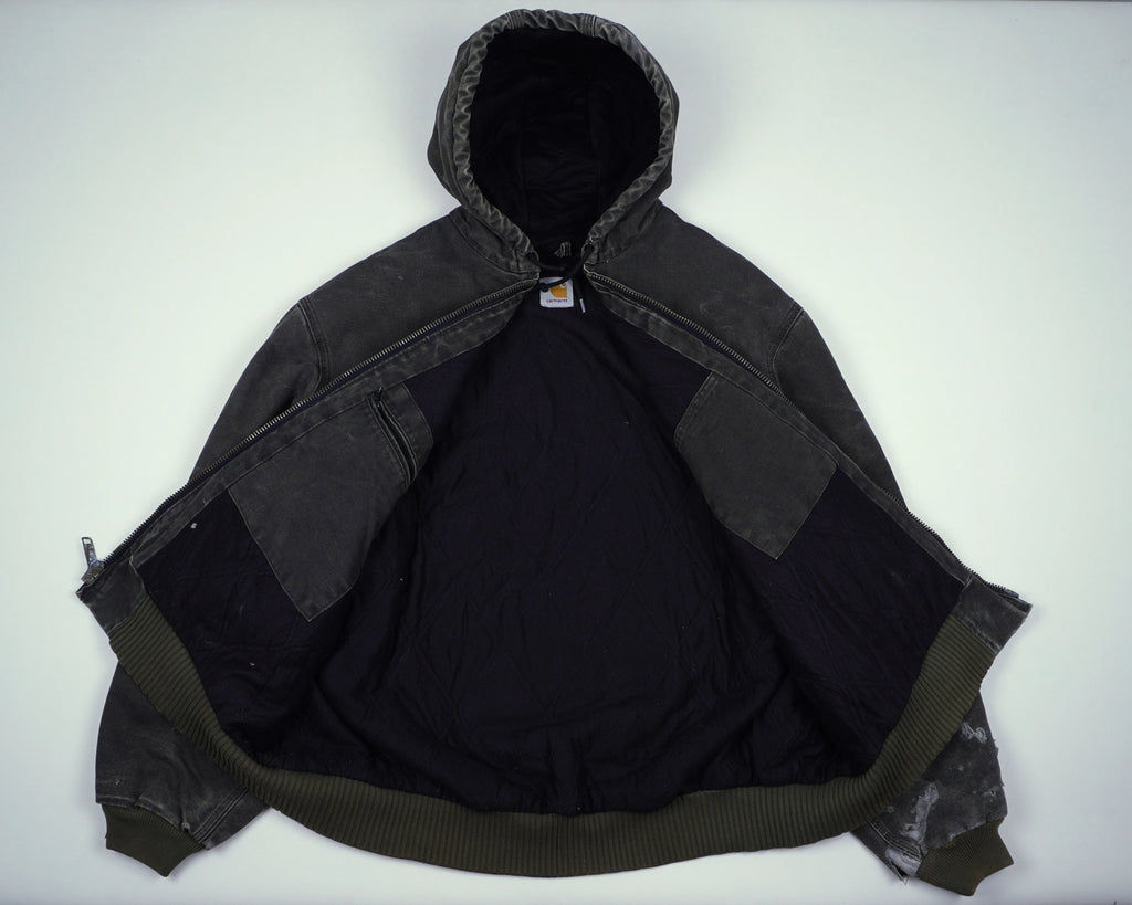 Carhartt Grey Hooded Work Jacket XXL Cotton