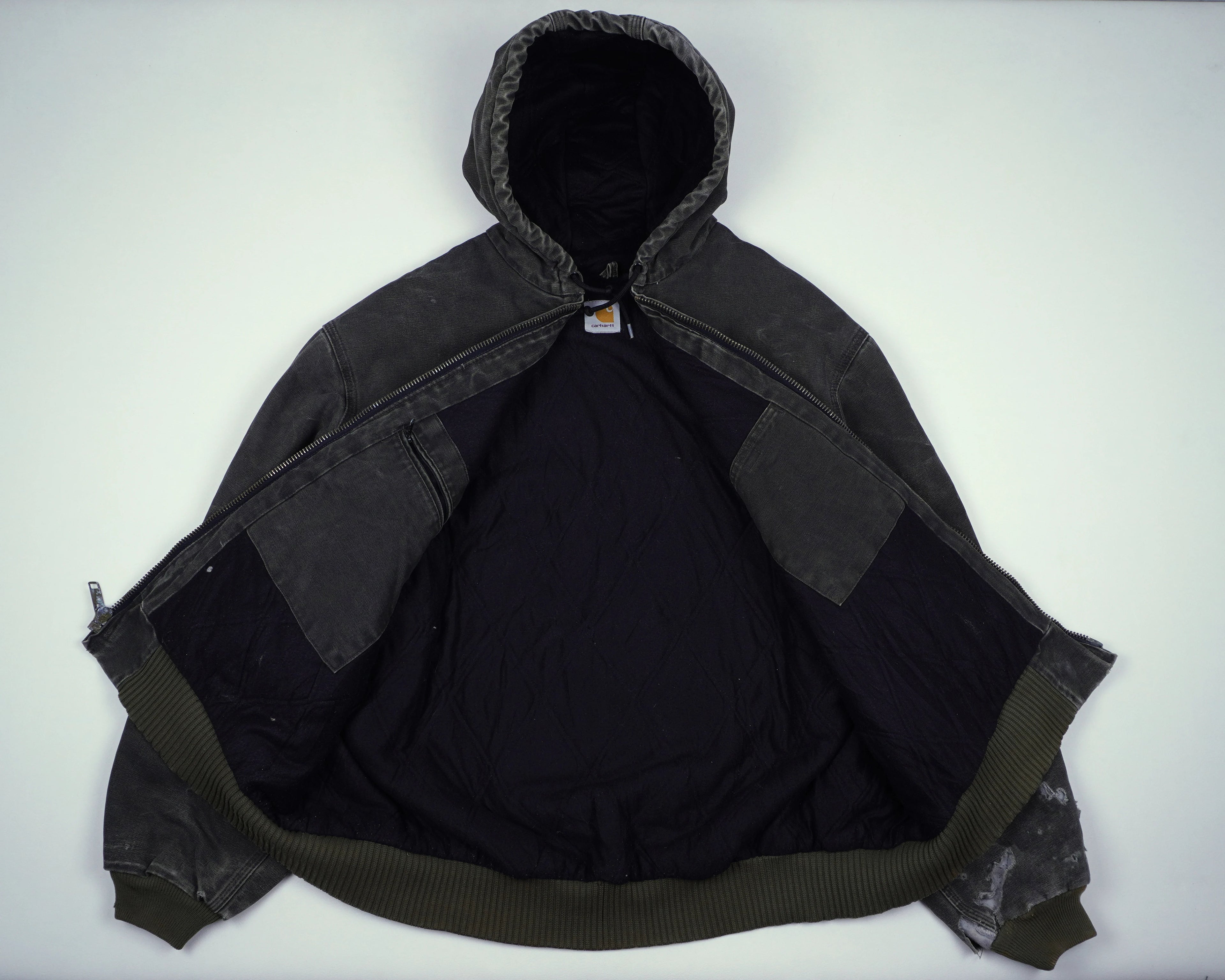 Carhartt Grey Hooded Work Jacket XXL Cotton