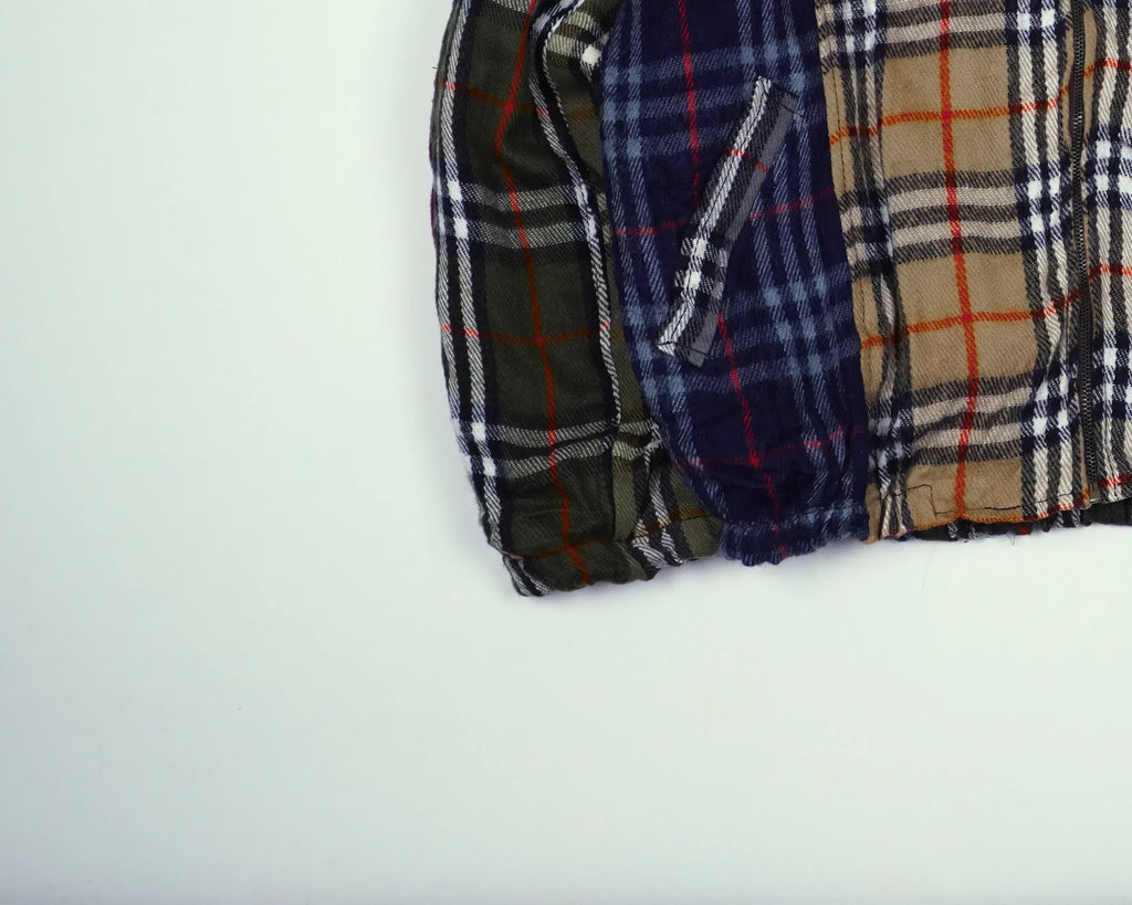 Reworked Burberry Brown Bomber Jacket S Wool, Polyester