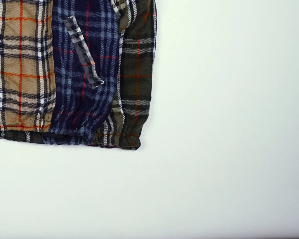 Reworked Burberry Brown Bomber Jacket S Wool, Polyester