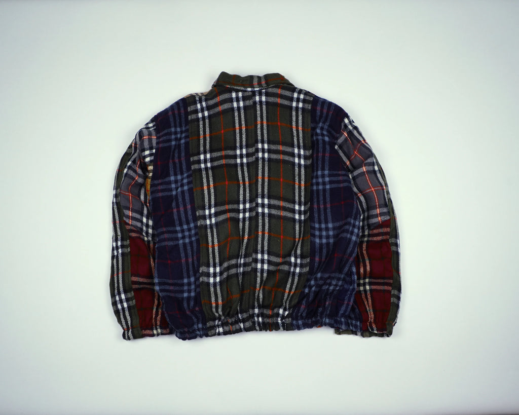 Reworked Burberry Brown Bomber Jacket S Wool, Polyester