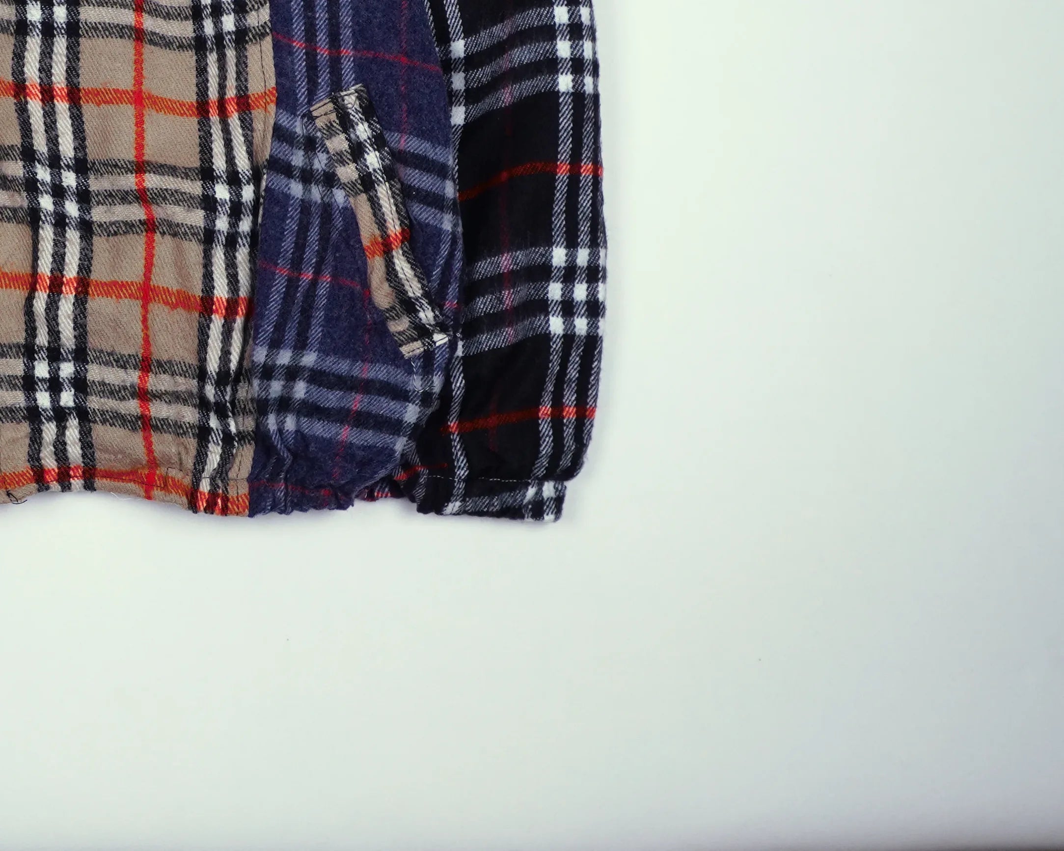 Reworked Burberry Navy Bomber Jacket S Wool, Polyester