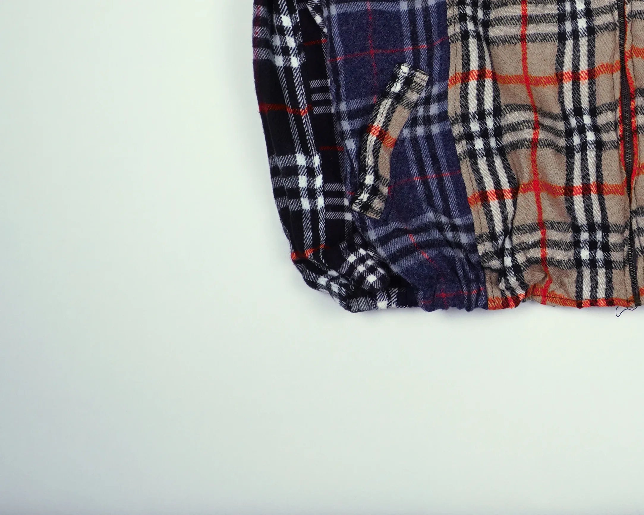 Reworked Burberry Navy Bomber Jacket S Wool, Polyester