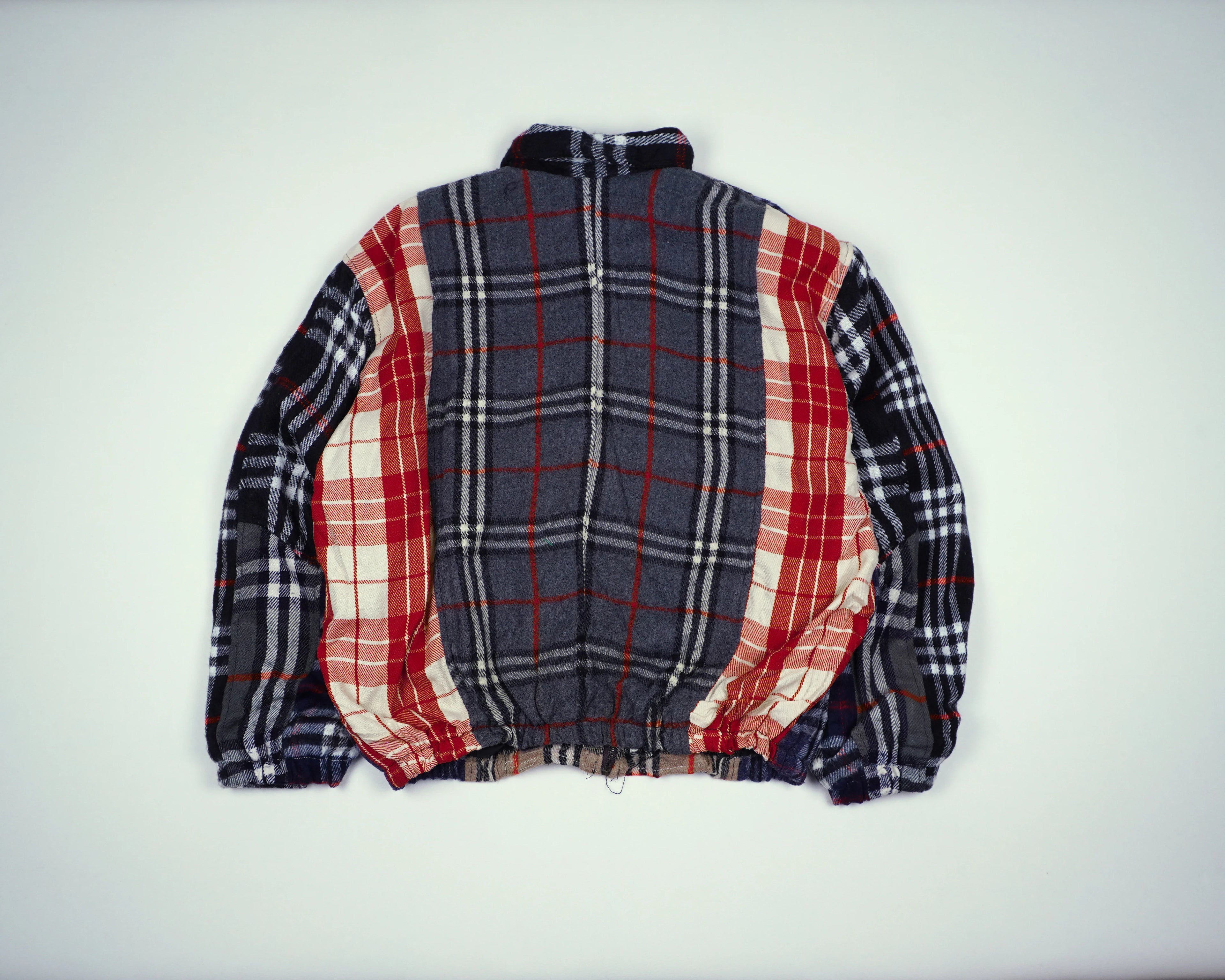 Reworked Burberry Navy Bomber Jacket S Wool, Polyester