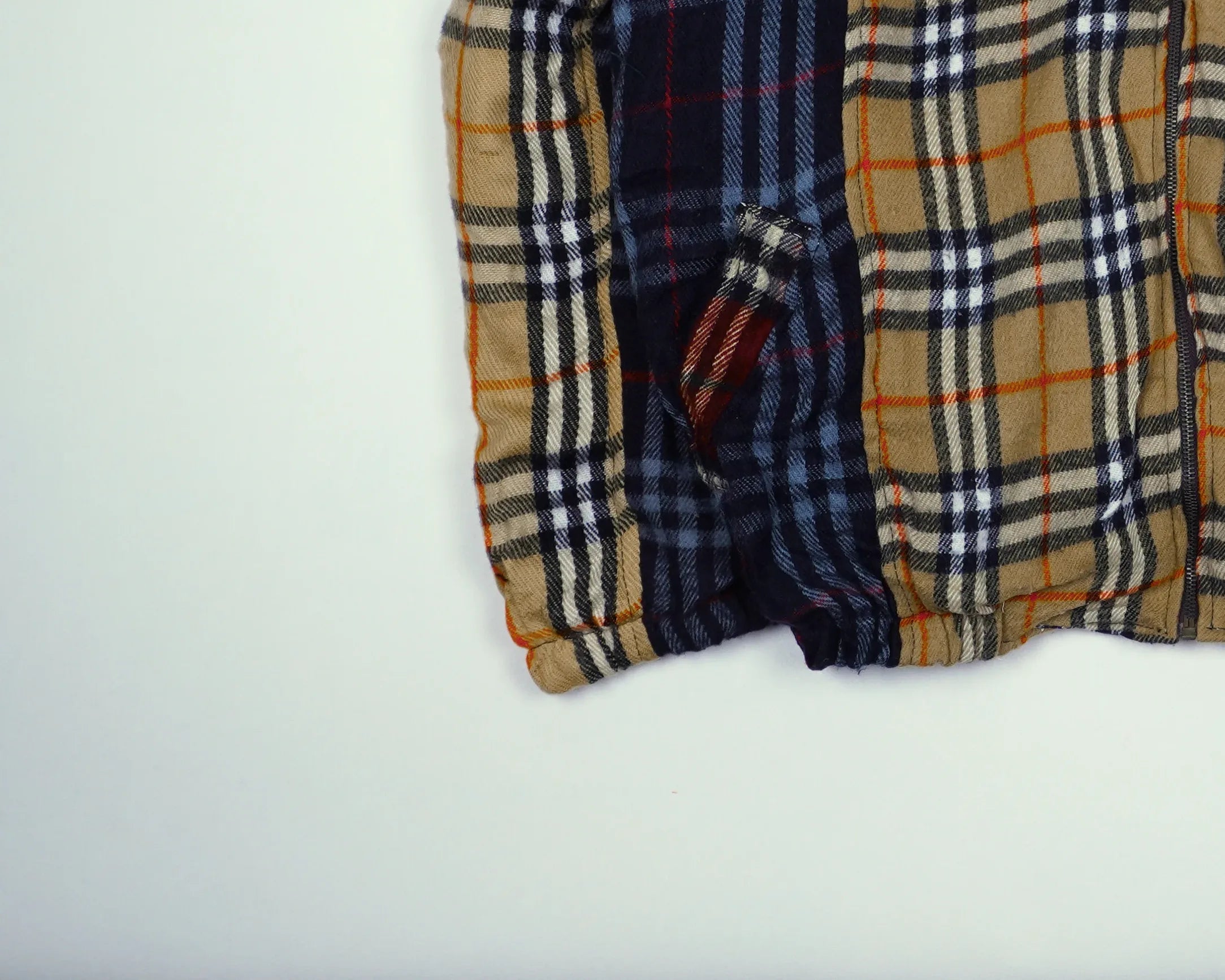 Reworked Burberry Beige Bomber Jacket S Wool, Polyester