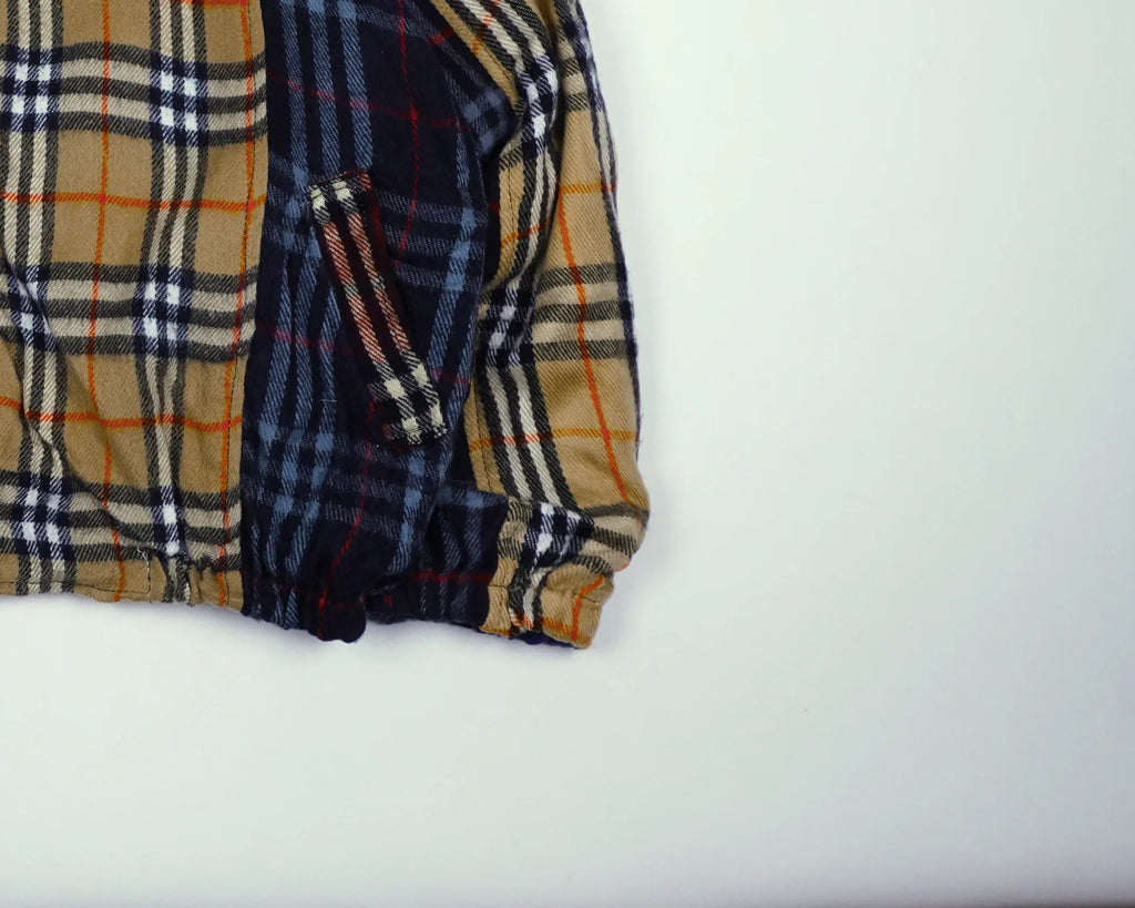 Reworked Burberry Beige Bomber Jacket S Wool, Polyester