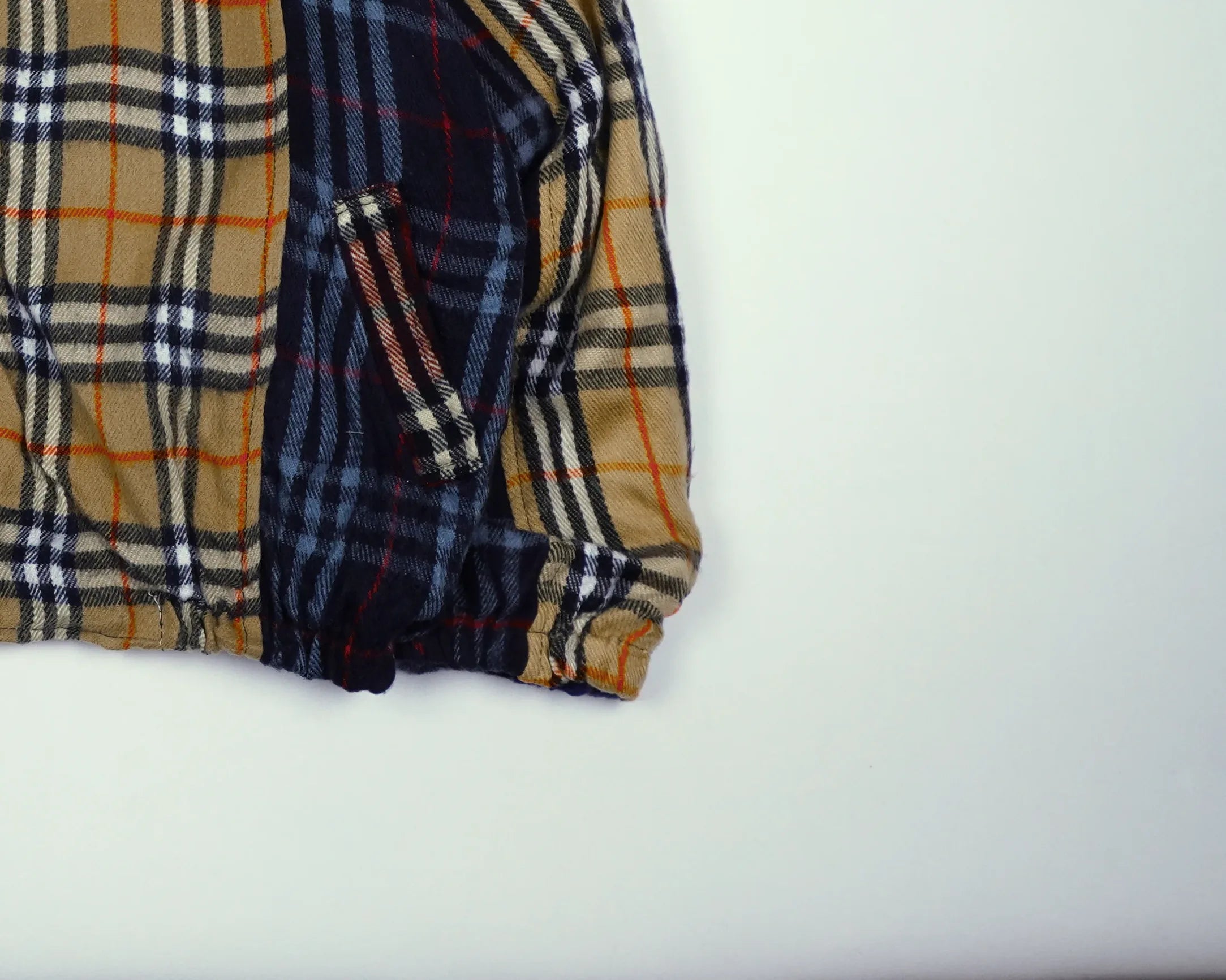 Reworked Burberry Beige Bomber Jacket S Wool, Polyester