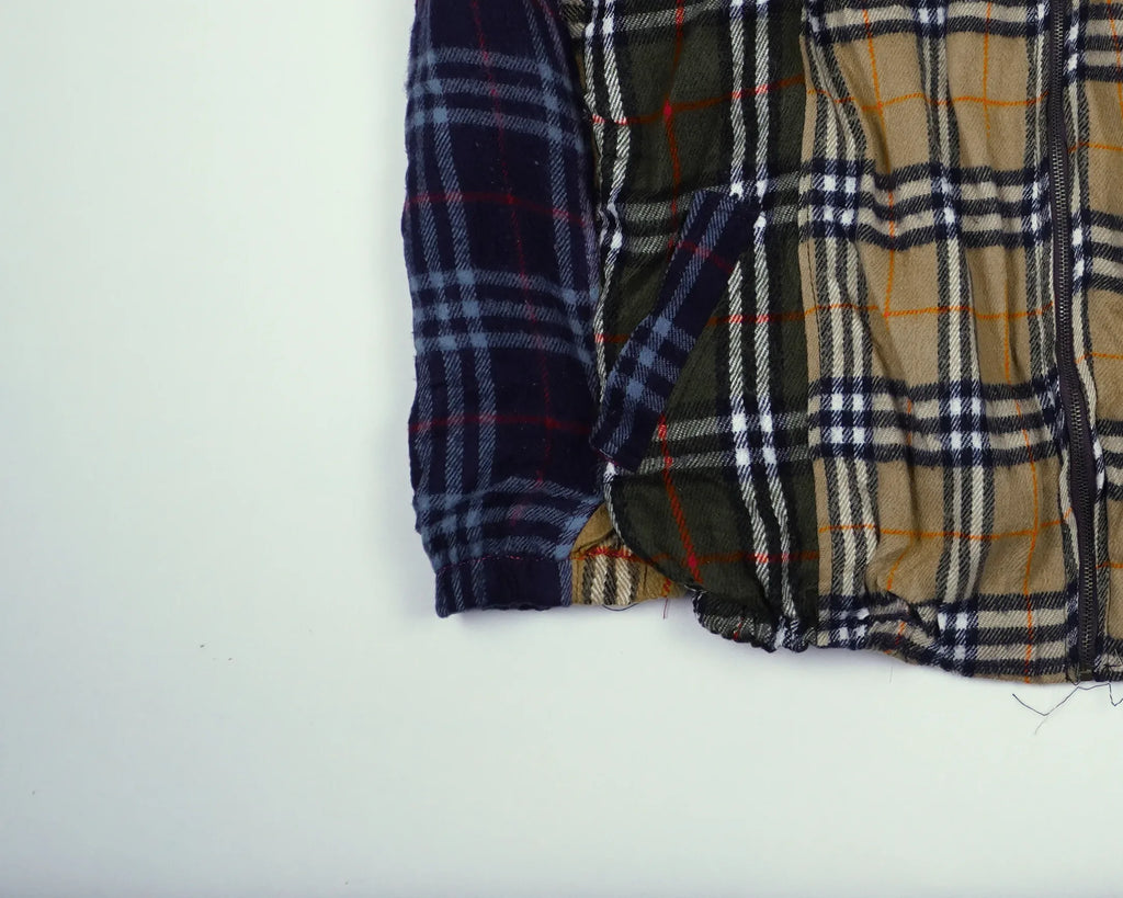 Reworked Burberry Brown Bomber Jacket M Wool, Polyester