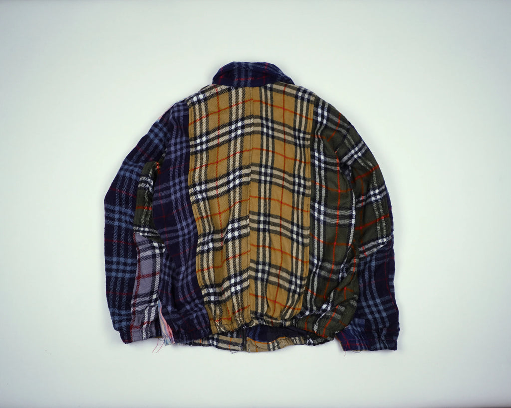 Reworked Burberry Brown Bomber Jacket M Wool, Polyester