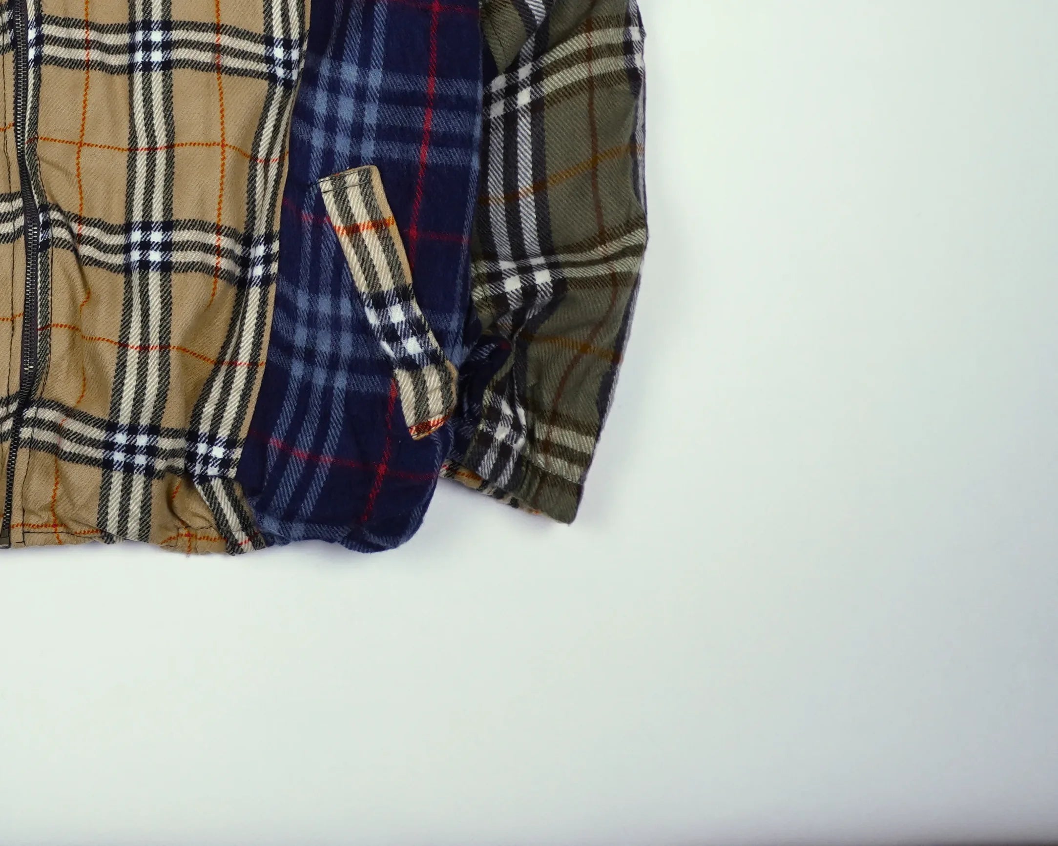 Reworked Burberry Brown Bomber Jacket M Wool, Polyester