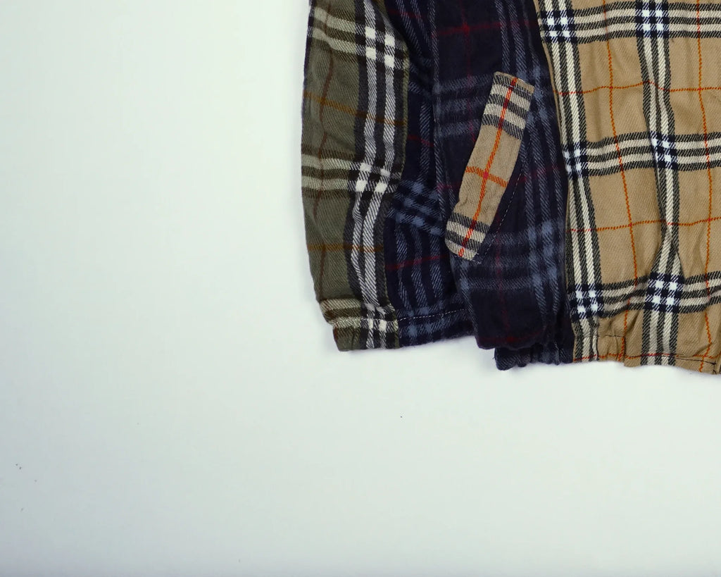 Reworked Burberry Brown Bomber Jacket M Wool, Polyester