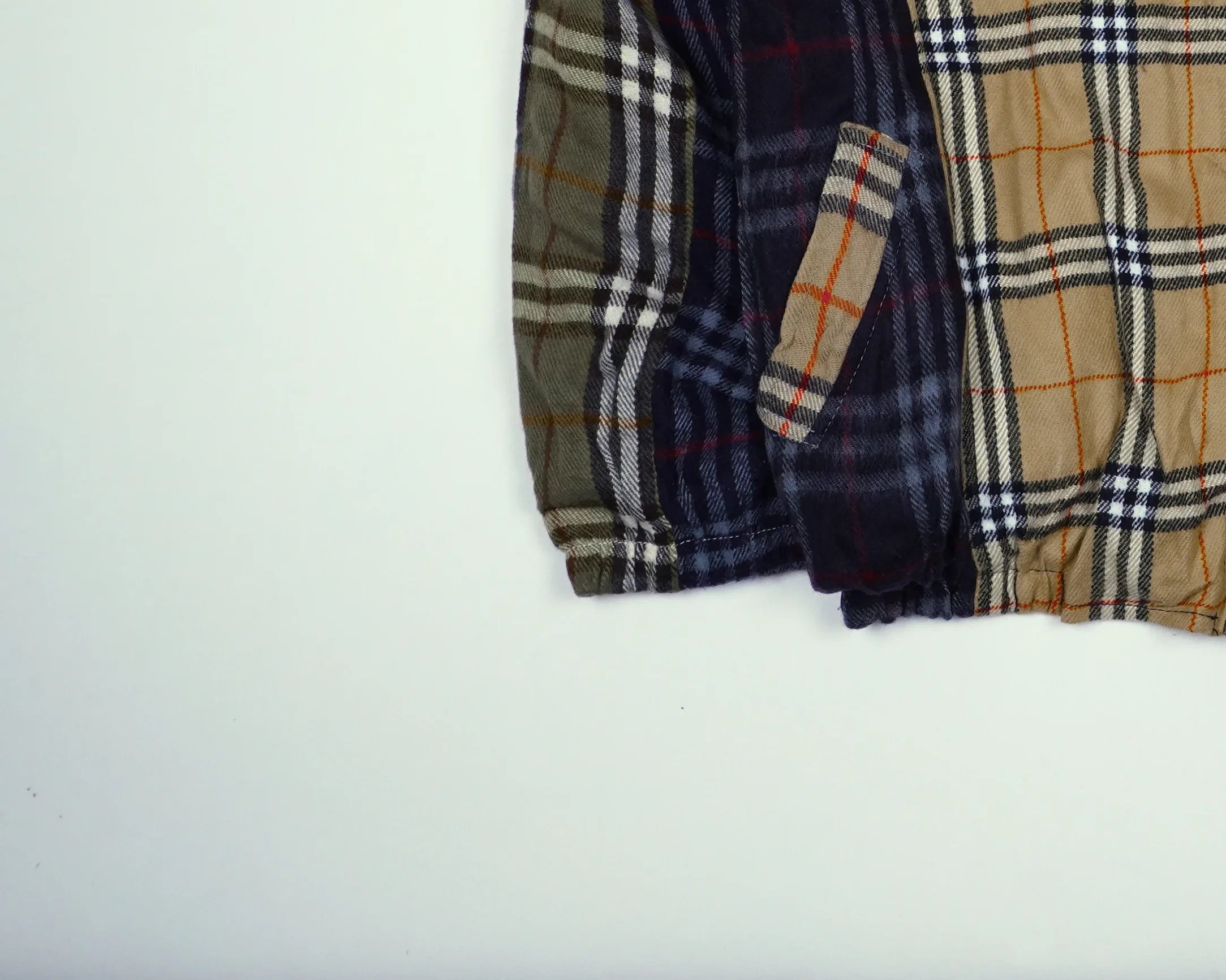 Reworked Burberry Brown Bomber Jacket M Wool, Polyester