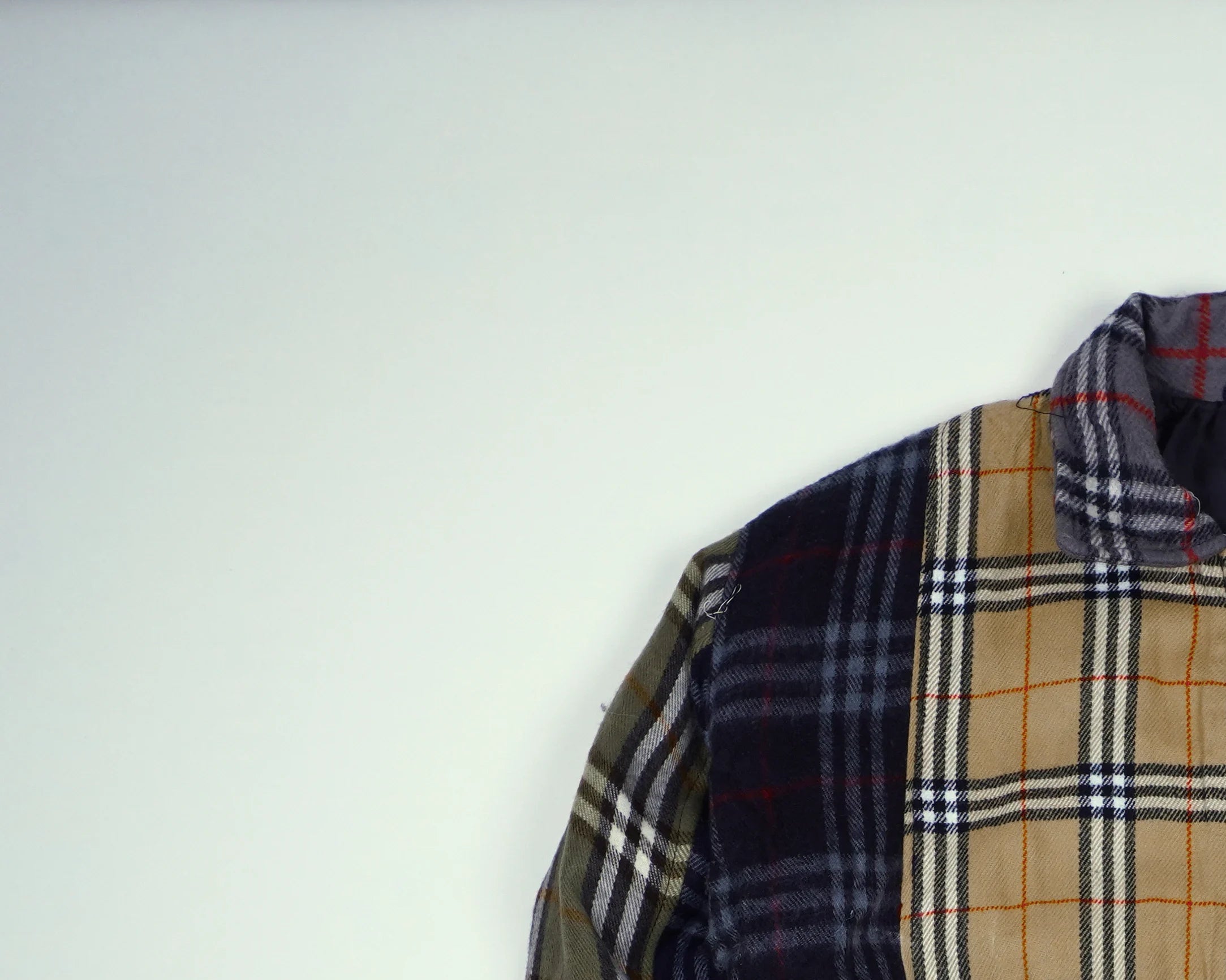 Reworked Burberry Brown Bomber Jacket M Wool, Polyester