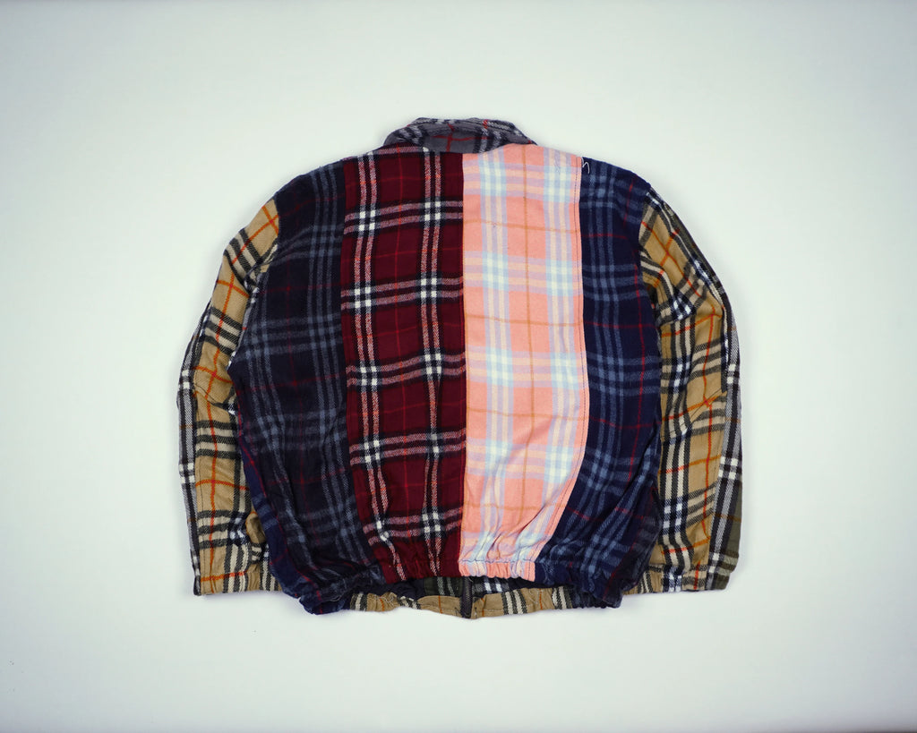 Reworked Burberry Brown Bomber Jacket M Wool, Polyester