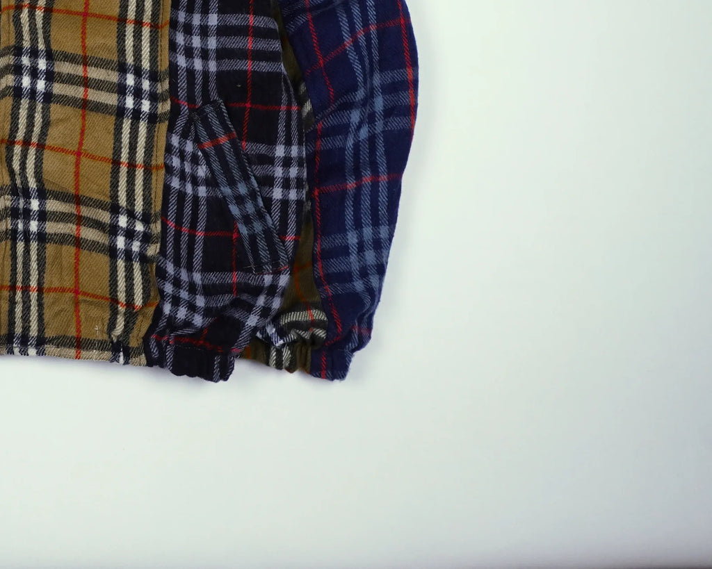 Reworked Burberry Navy Bomber Jacket S Wool, Polyester