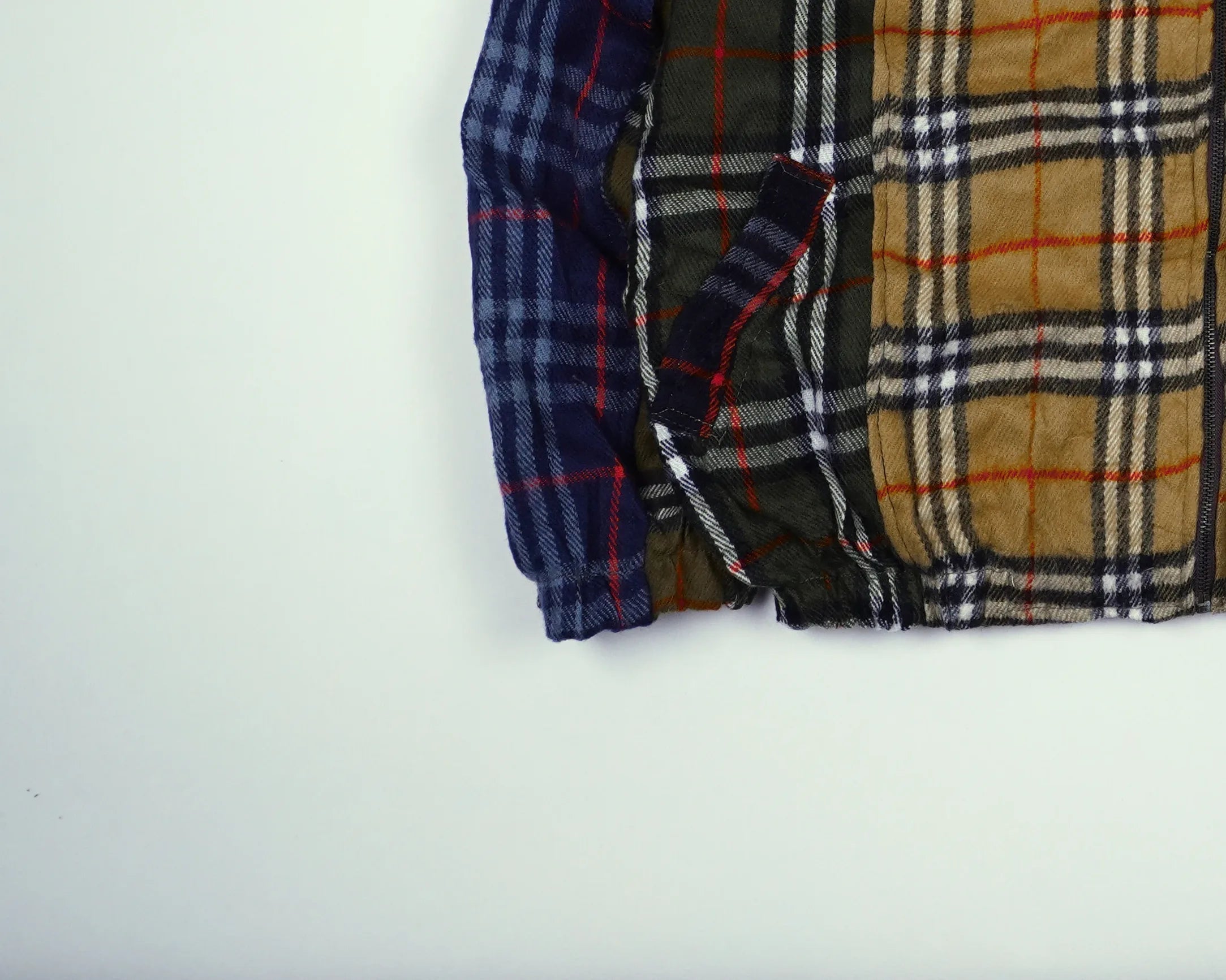 Reworked Burberry Navy Bomber Jacket S Wool, Polyester