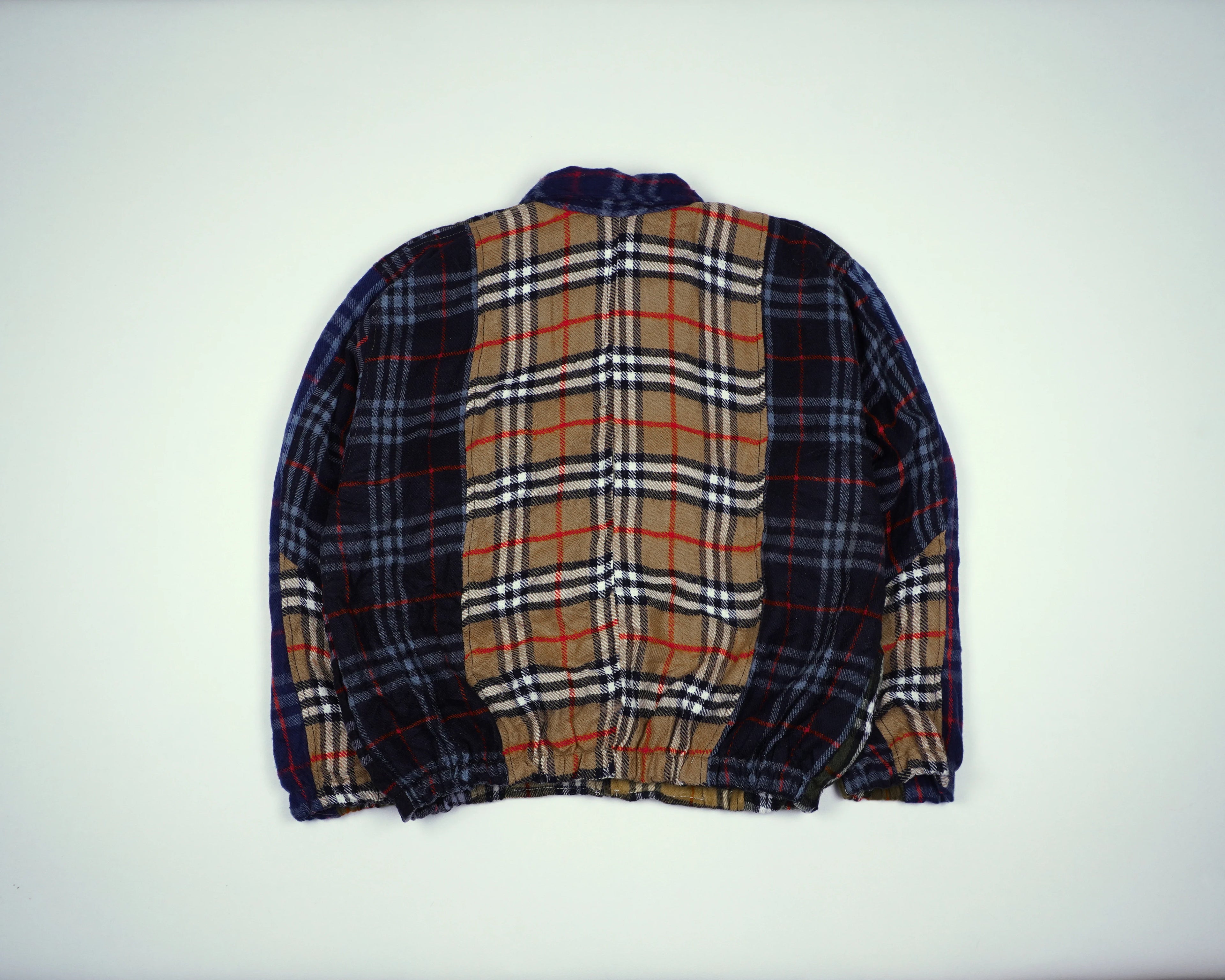 Reworked Burberry Navy Bomber Jacket S Wool, Polyester