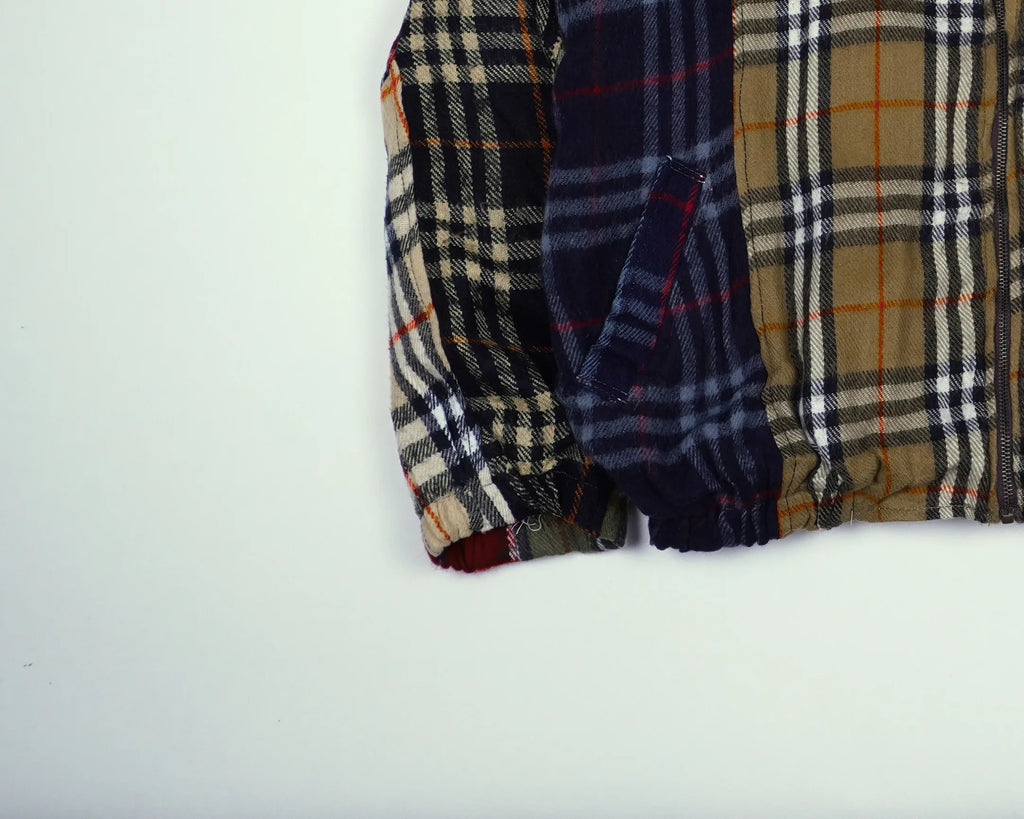 Reworked Burberry Navy Bomber Jacket S Wool, Polyester