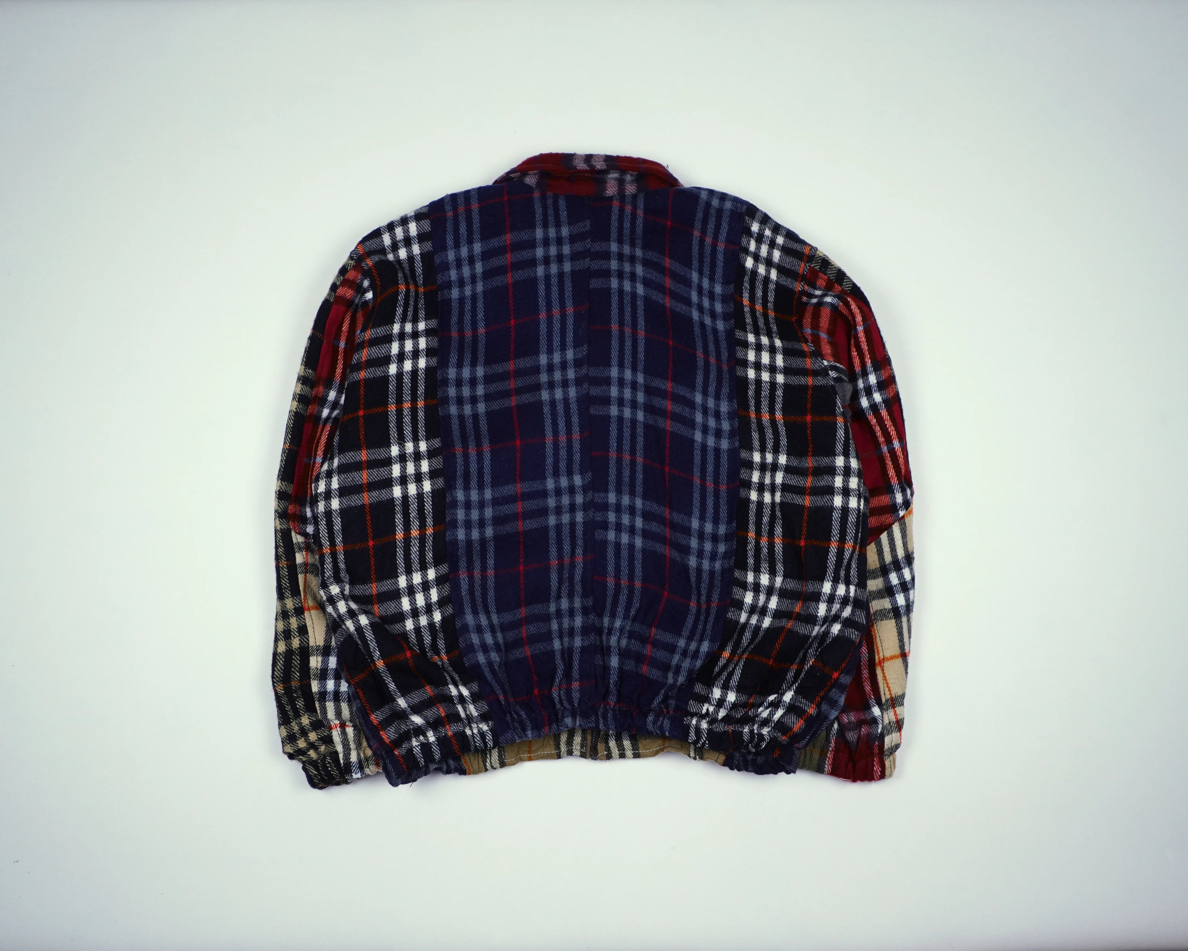Reworked Burberry Navy Bomber Jacket S Wool, Polyester