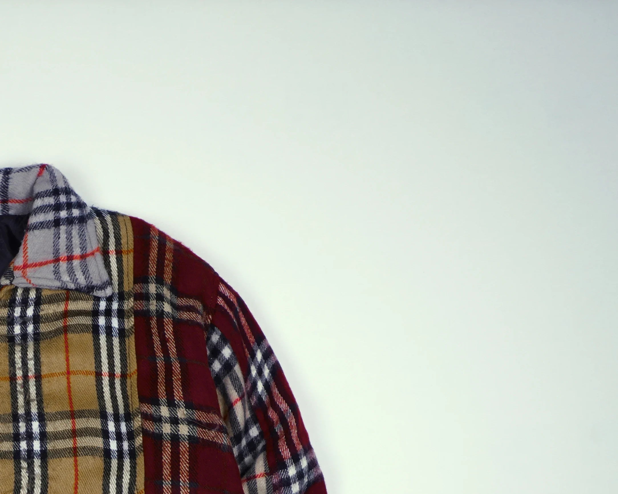 Reworked Burberry Red Bomber Jacket M Wool, Polyester