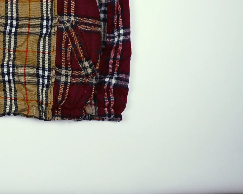 Reworked Burberry Red Bomber Jacket M Wool, Polyester