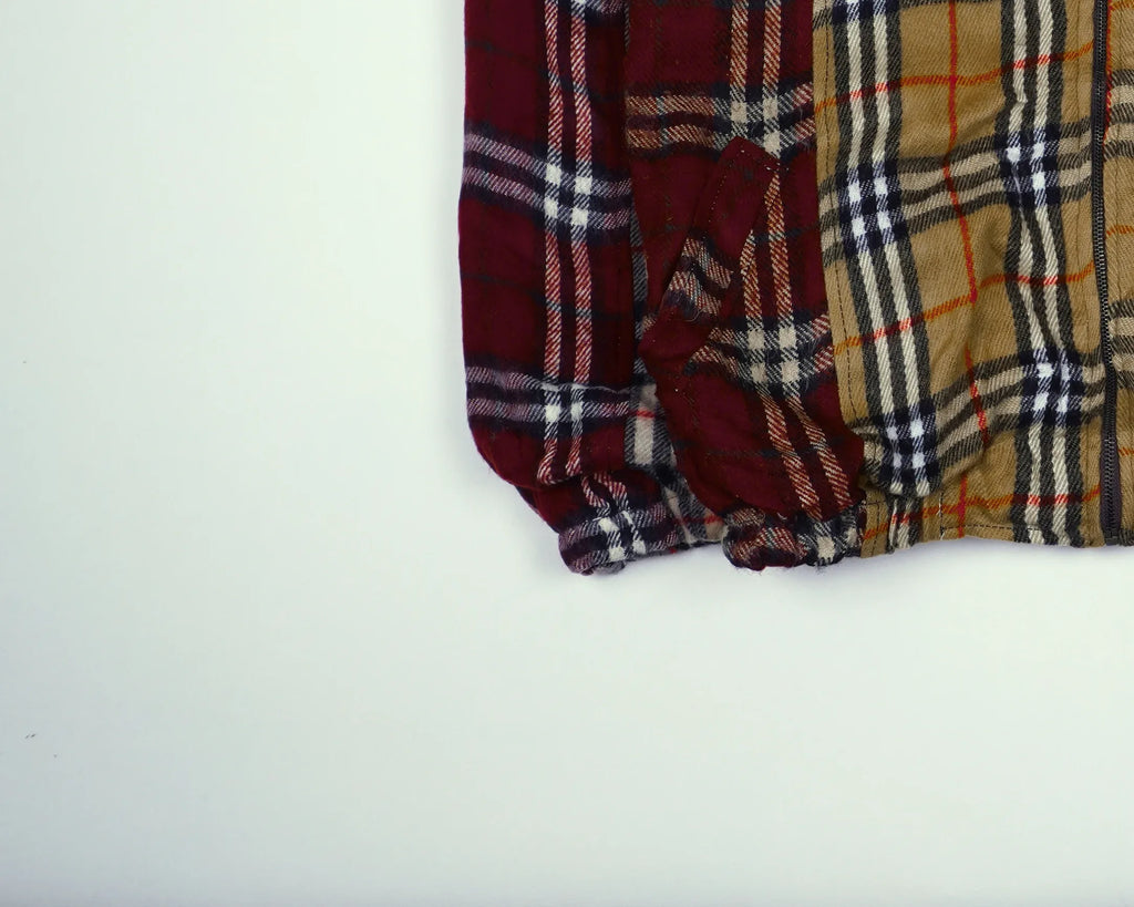 Reworked Burberry Red Bomber Jacket M Wool, Polyester