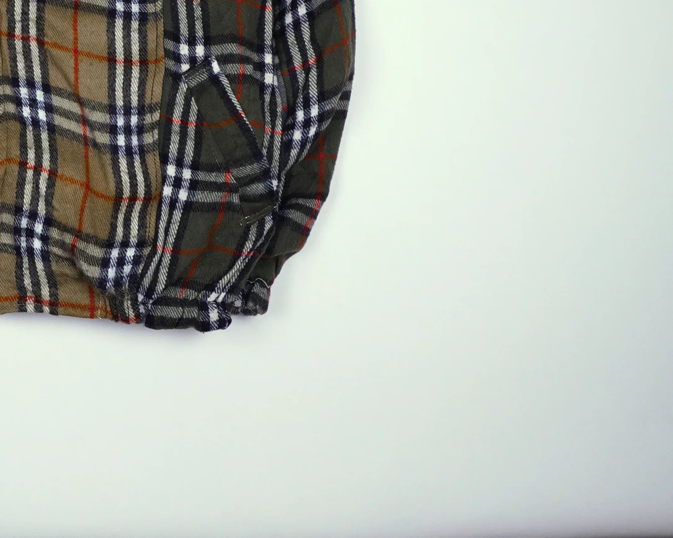 Reworked Burberry Brown Bomber Jacket M Wool, Polyester